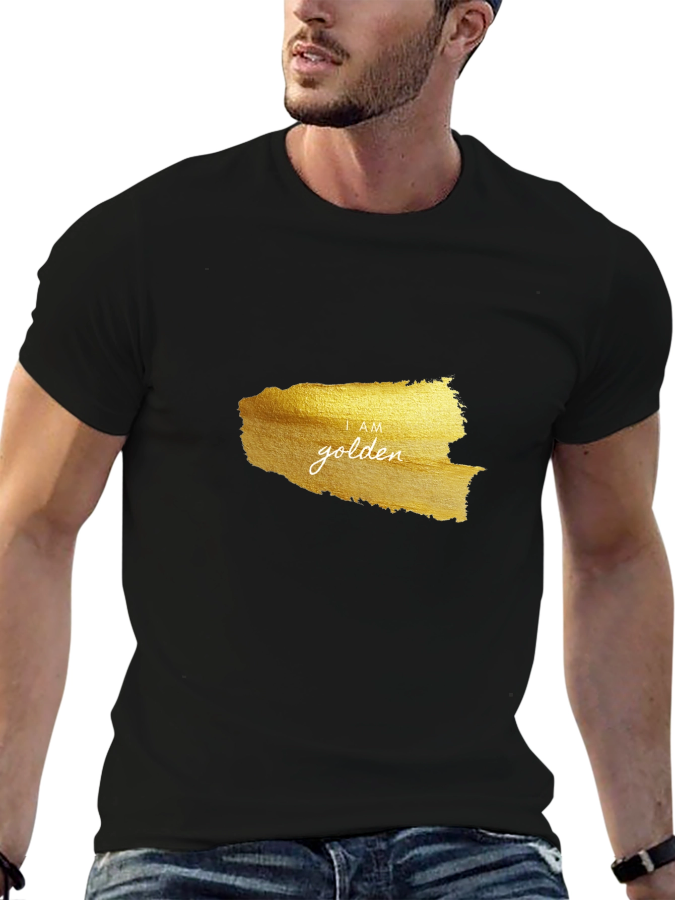 I AM Golden Graphic Black T-Shirt