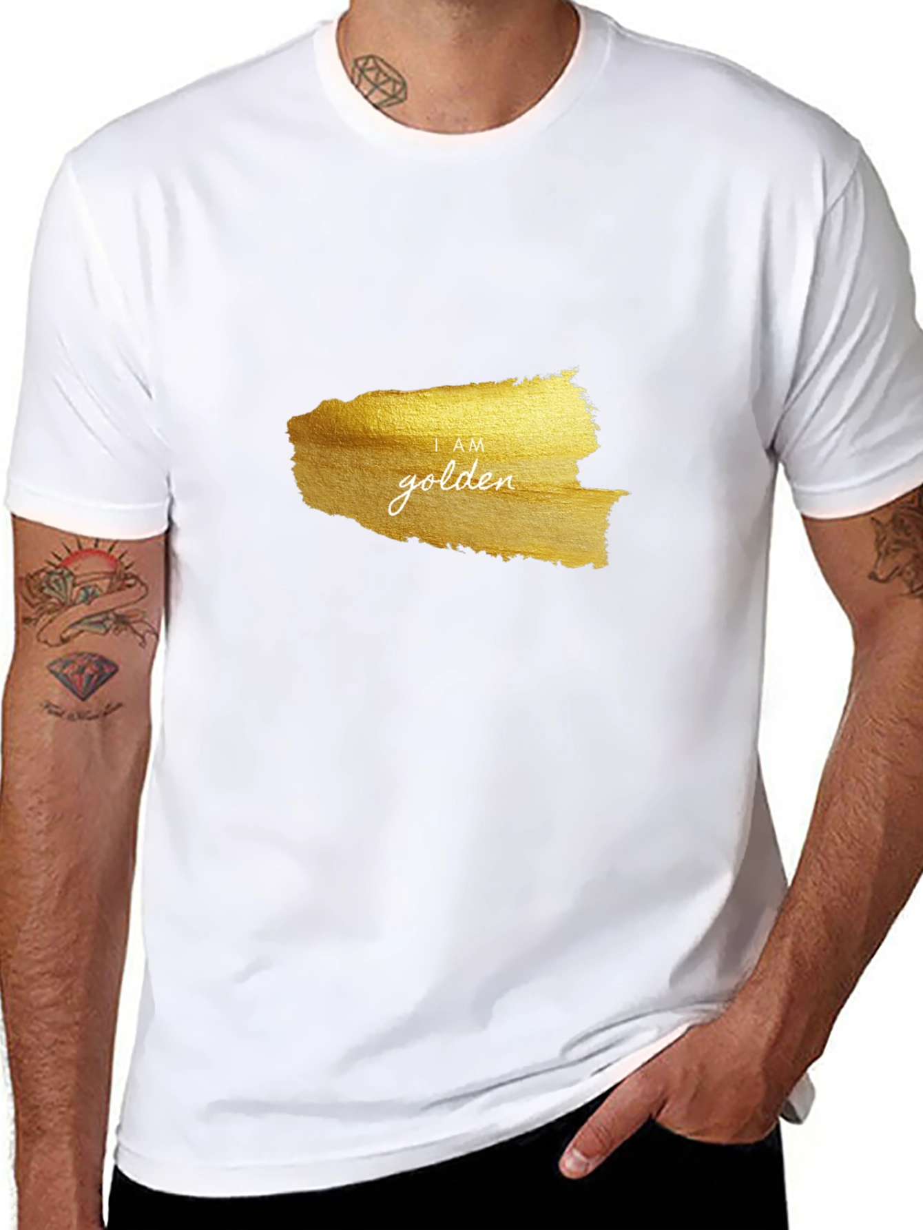 I AM Golden Graphic Black T-Shirt