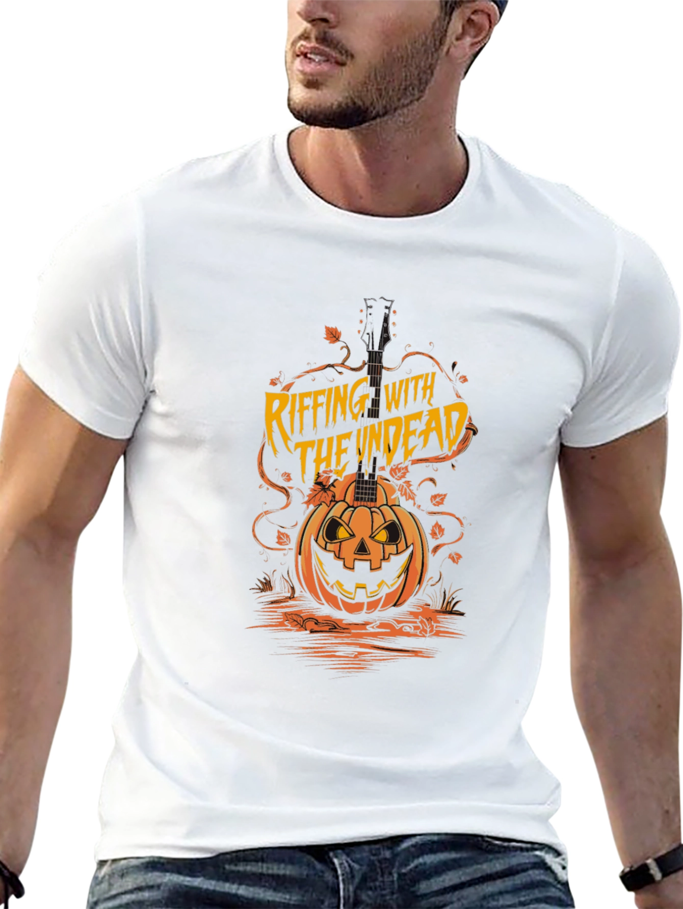 Riffing With The Undead Halloween T-Shirt