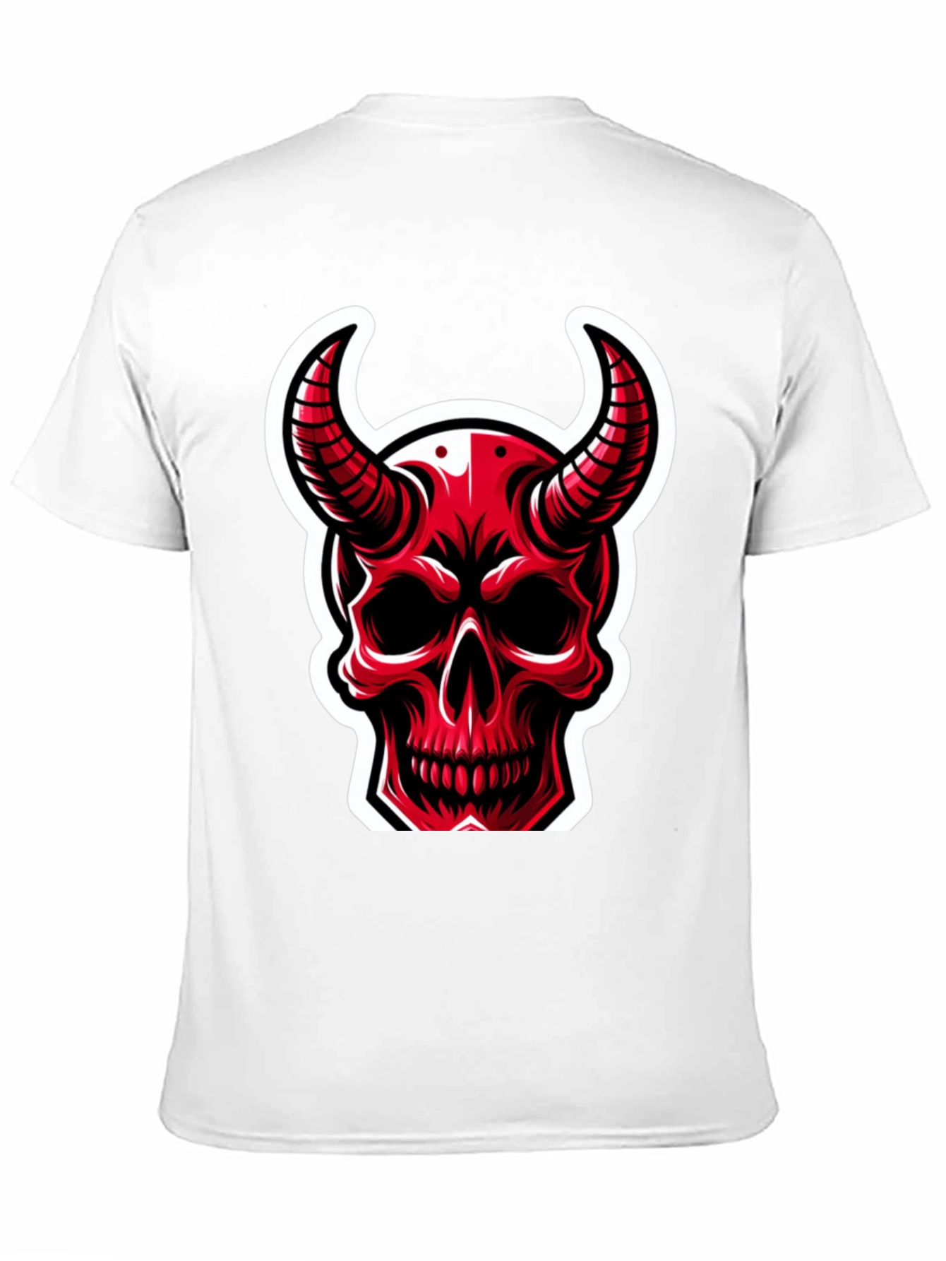 Red Devil Skull Graphic T-Shirt - Black Cotton Tee