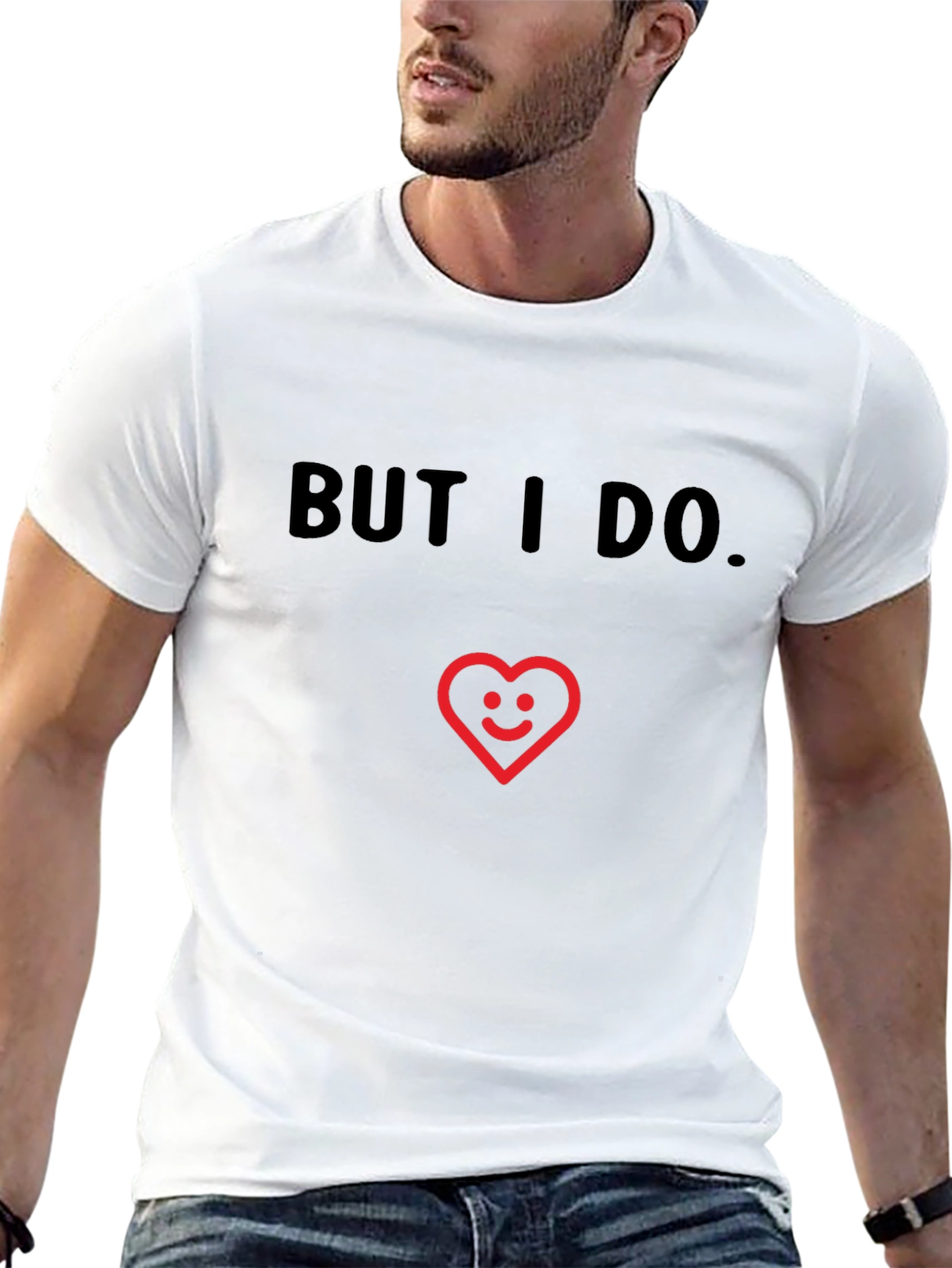 Funny But I Do Heart Graphic Black T-Shirt