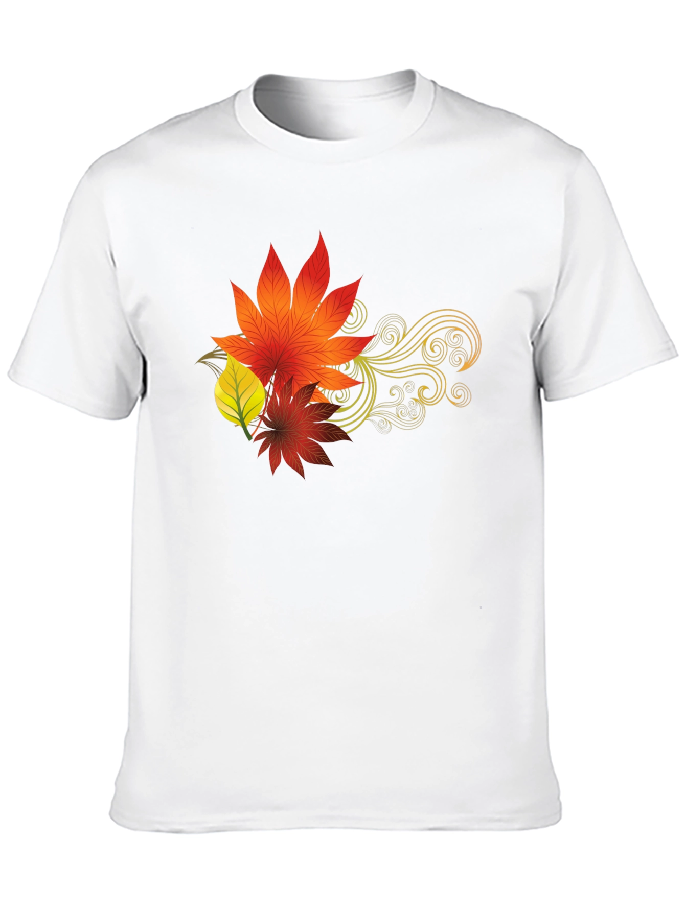 Autumn Leaves Graphic Black T-Shirt