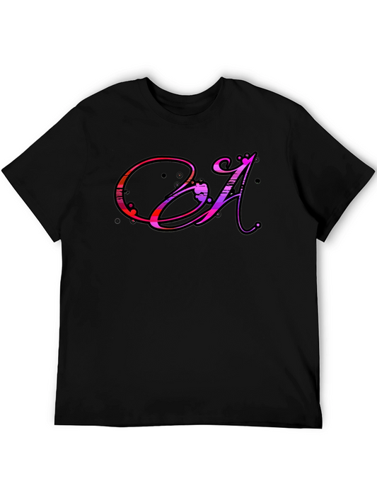 Stylish Black T-Shirt with Colorful CA Graphic