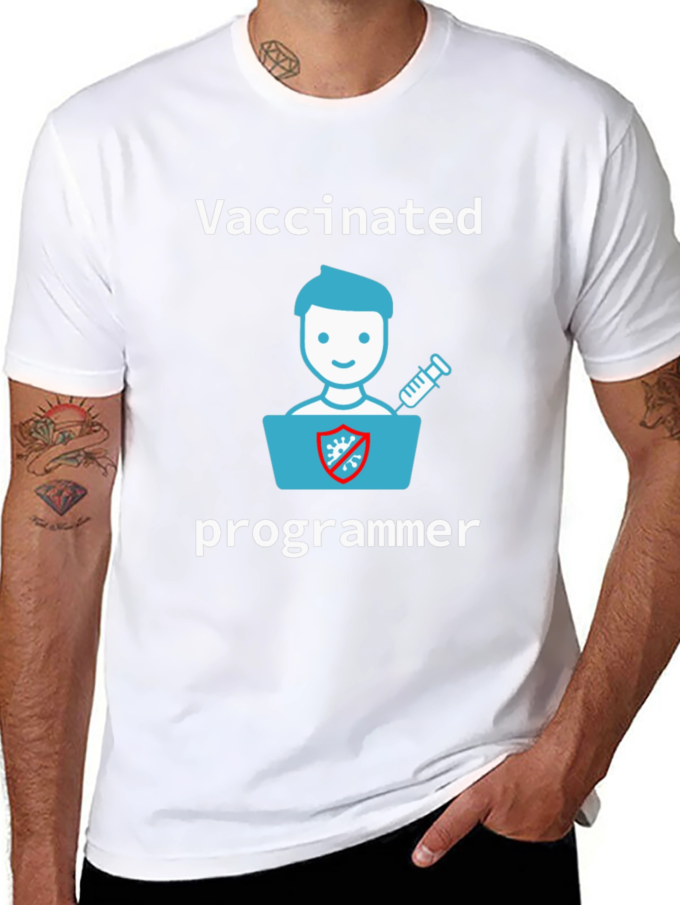 Vaccinated Programmer Graphic T-Shirt