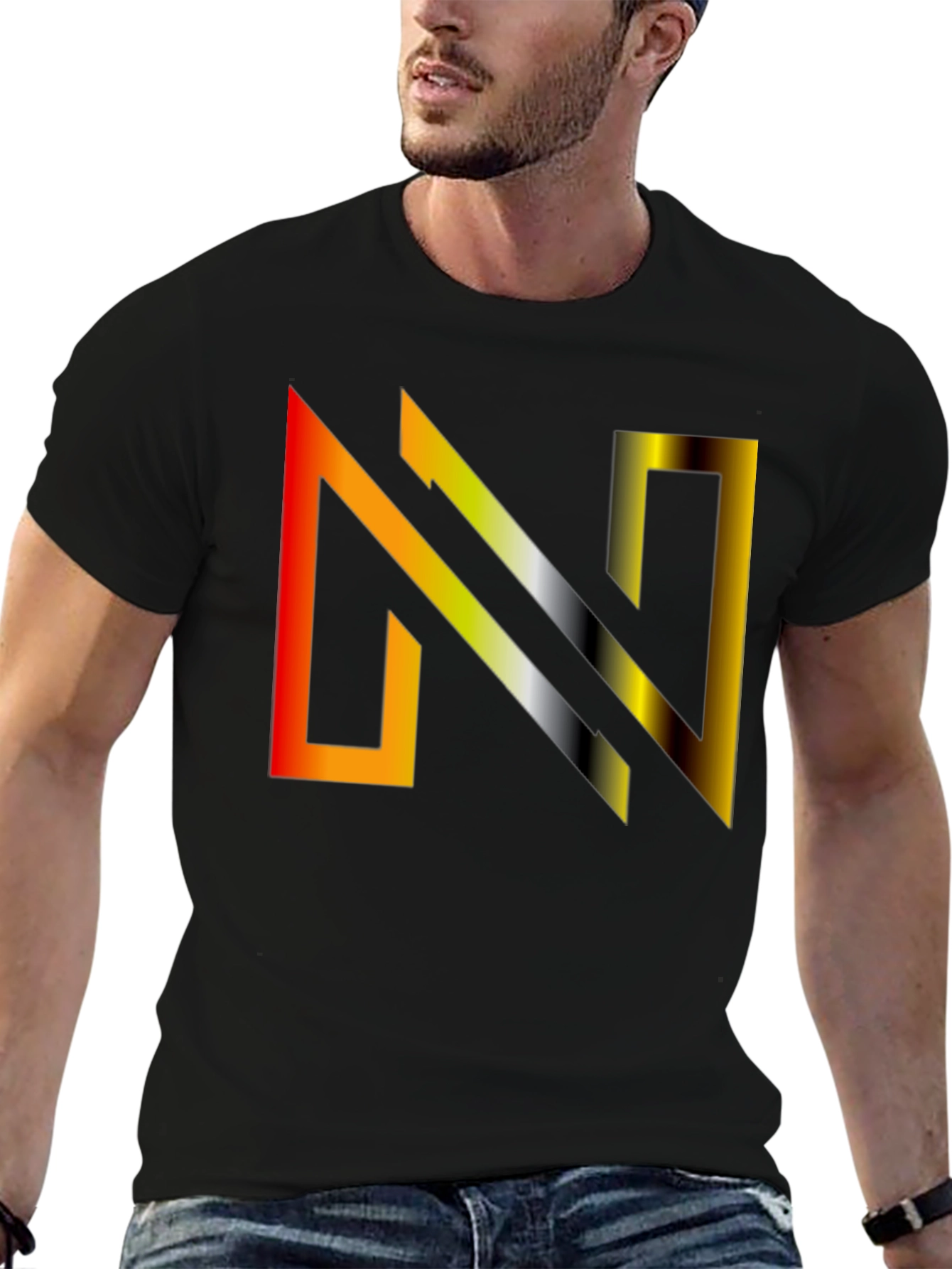 Gradient N Graphic Tee - Modern Style