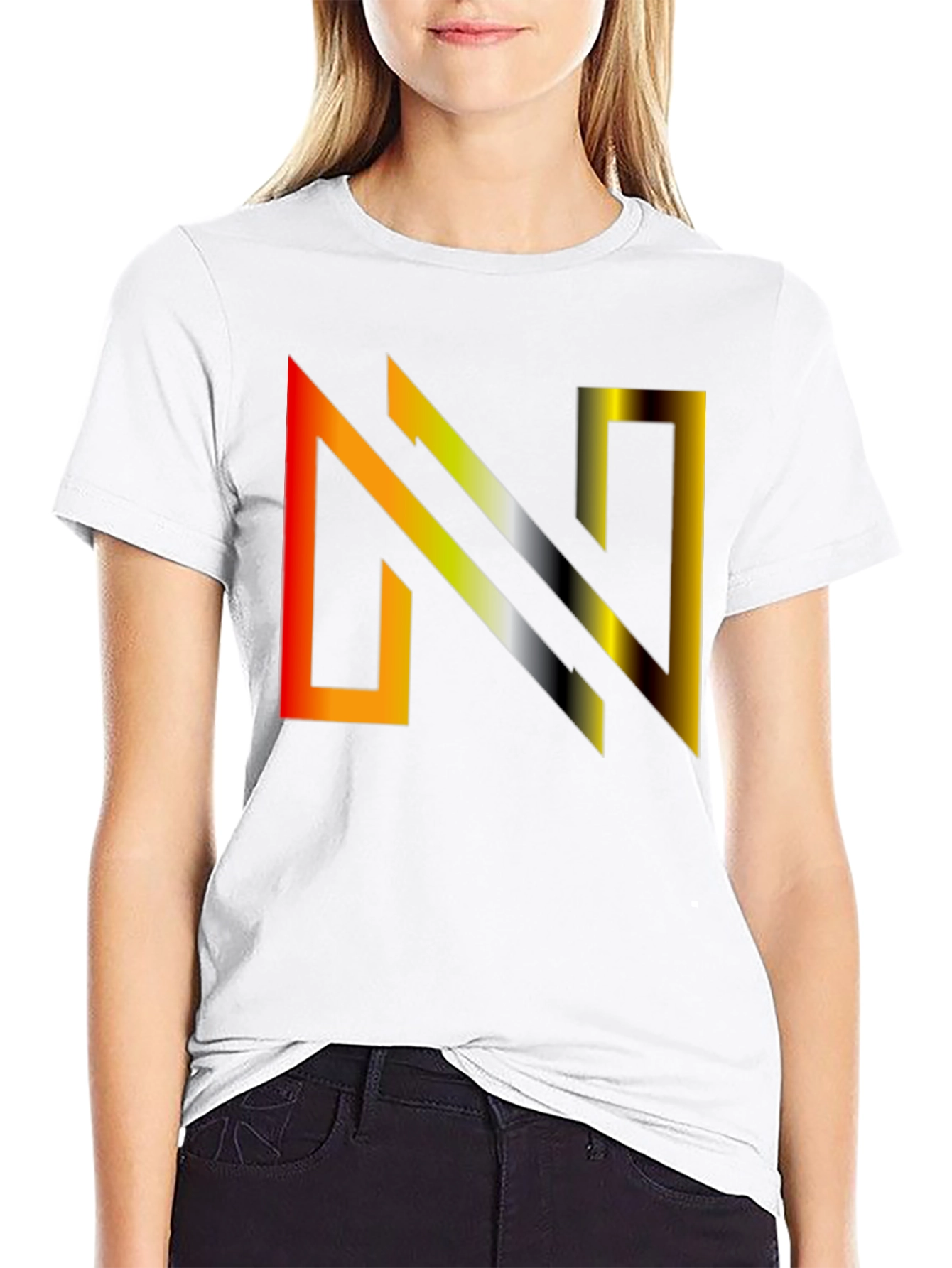 Gradient N Graphic Tee - Modern Style