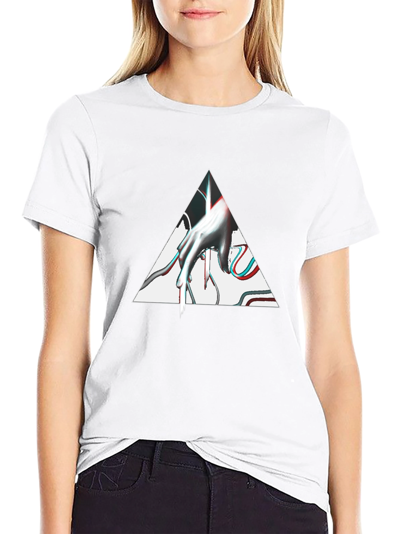 Abstract Hand Triangle Graphic Tee
