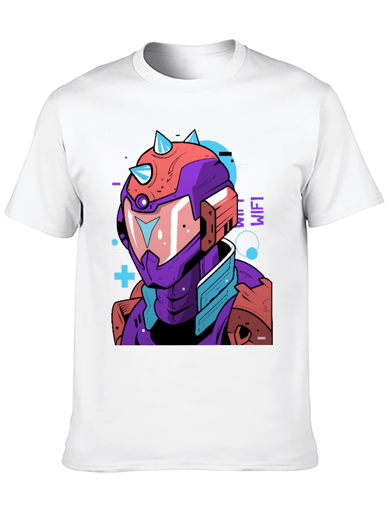 Cyberpunk Robot Graphic Tee - Black Cotton Shirt