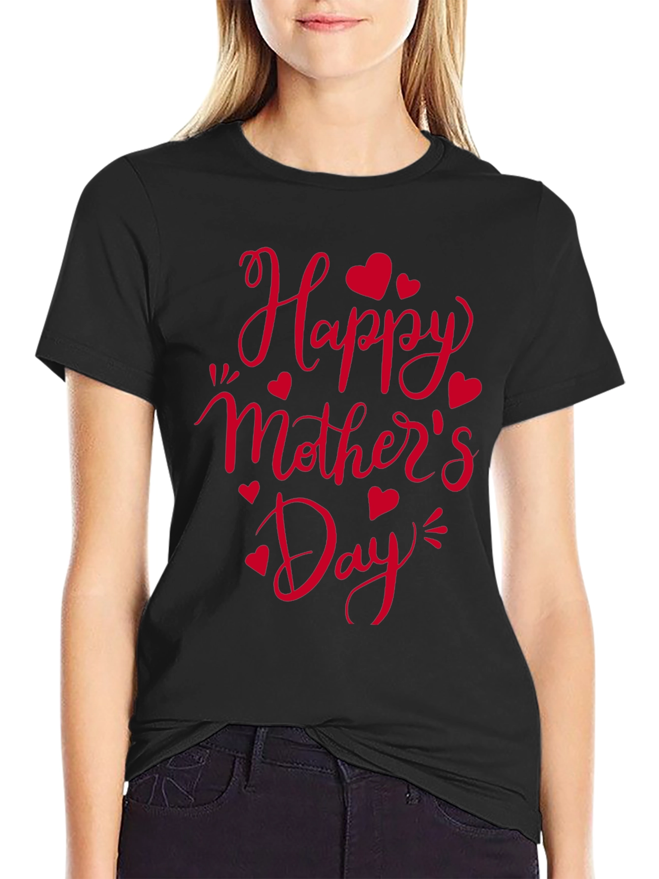 Happy Mothers Day Black T-Shirt