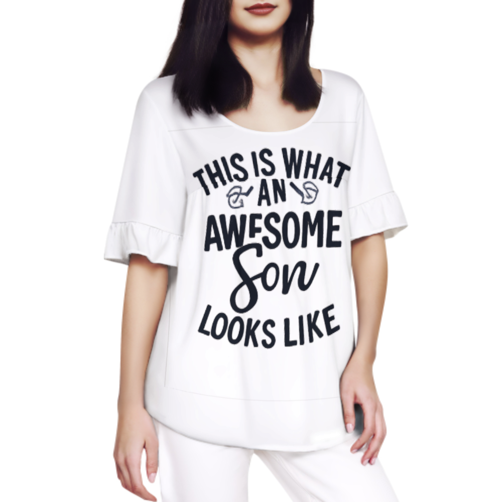 Awesome Son Graphic Tee, Funny Family Quote Shirt, Trendy Typography T-Shirt, Casual Statement Tee, Gift for Sons and Family Lovers(z632)