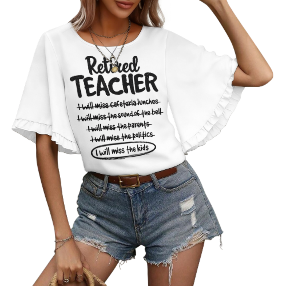 Retired Teacher Graphic Tee, Funny Retirement Shirt for Teachers, Classroom Humor T-Shirt, Gift for Retired Educators, Cozy Casual Teacher Life Top(z629)