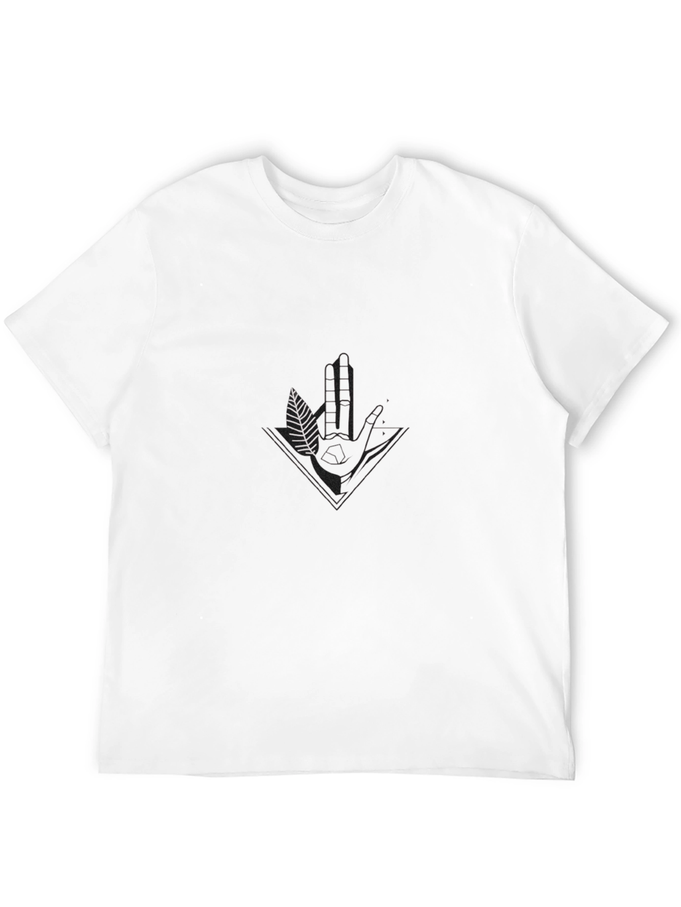 Mens Black Graphic Tee - Modern Print