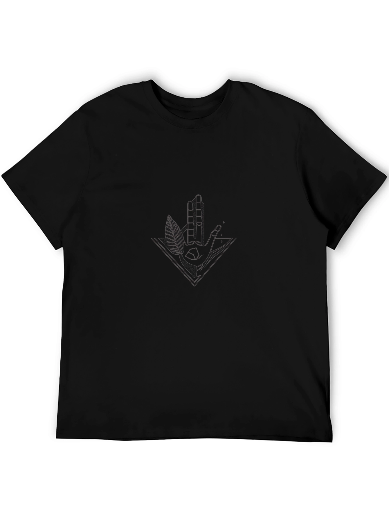 Mens Black Graphic Tee - Modern Print