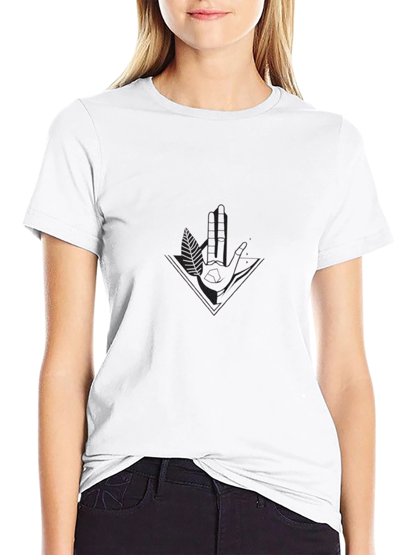Mens Black Graphic Tee - Modern Print