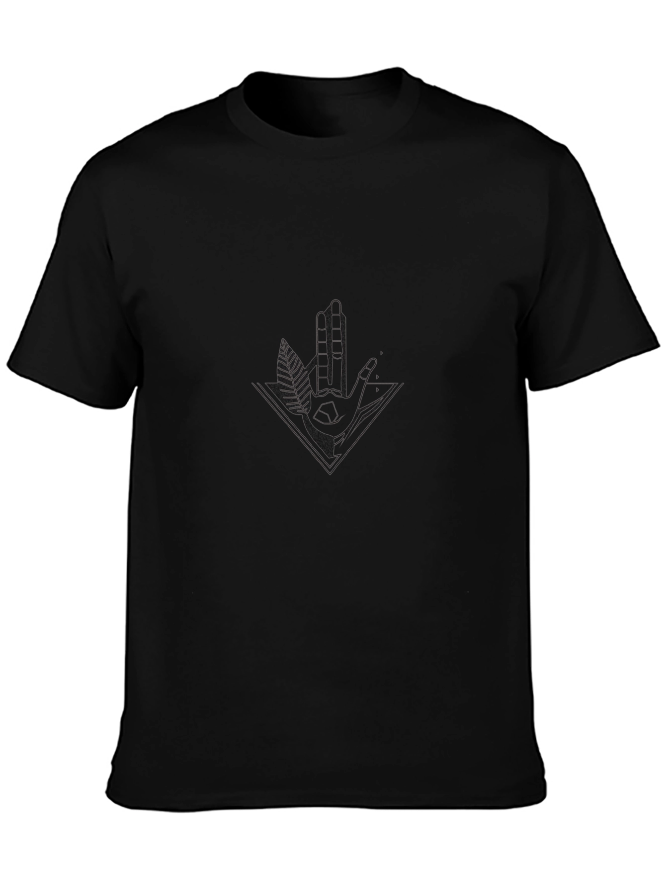 Mens Black Graphic Tee - Modern Print
