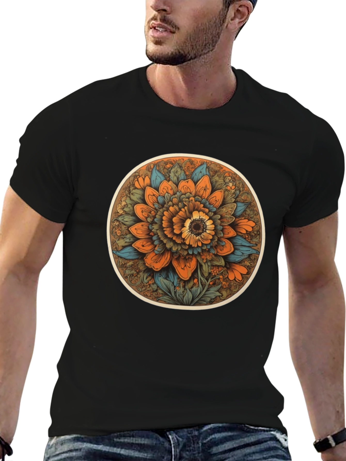 Floral Mandala T-Shirt - Artistic Print