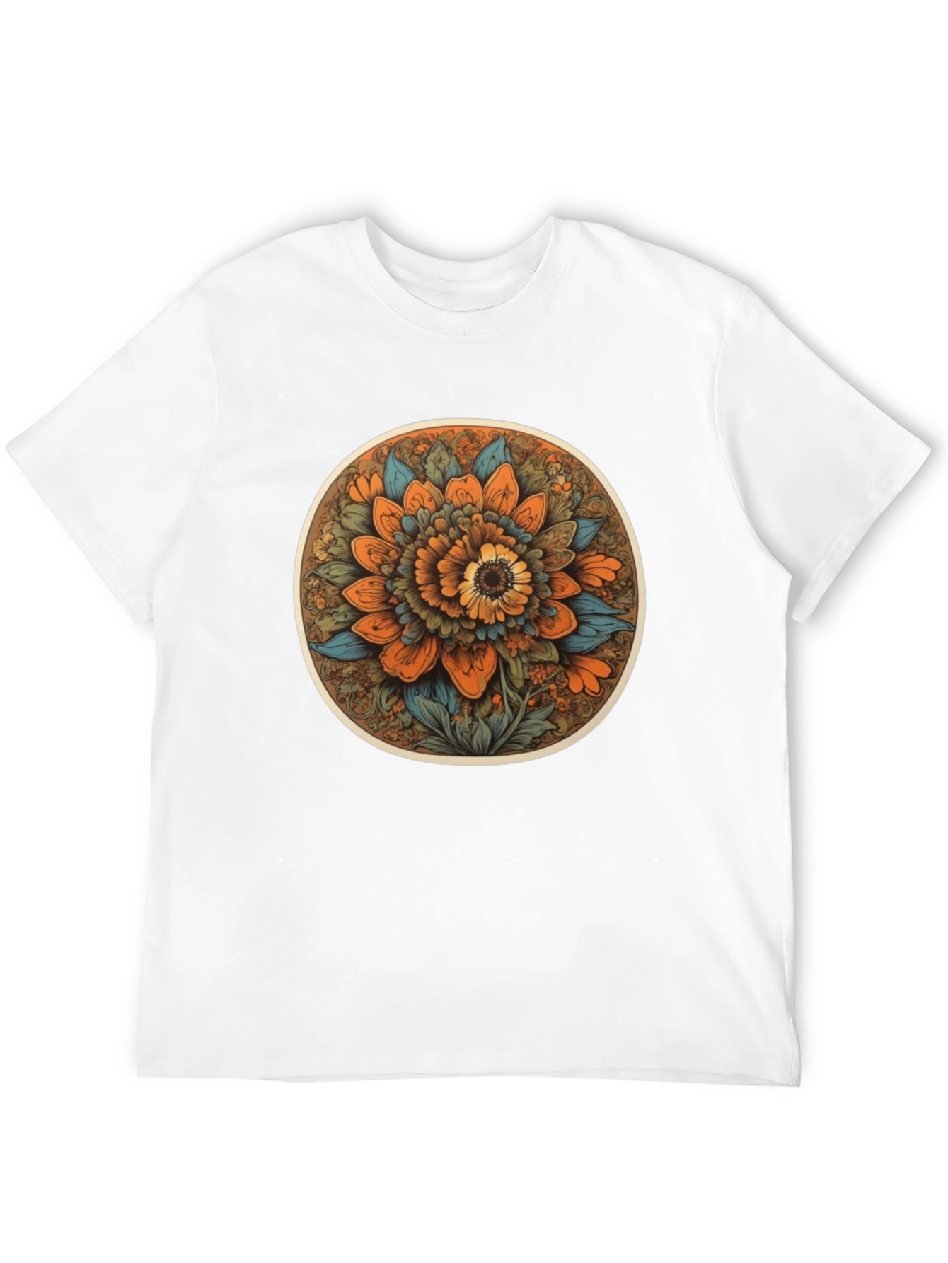 Floral Mandala T-Shirt - Artistic Print