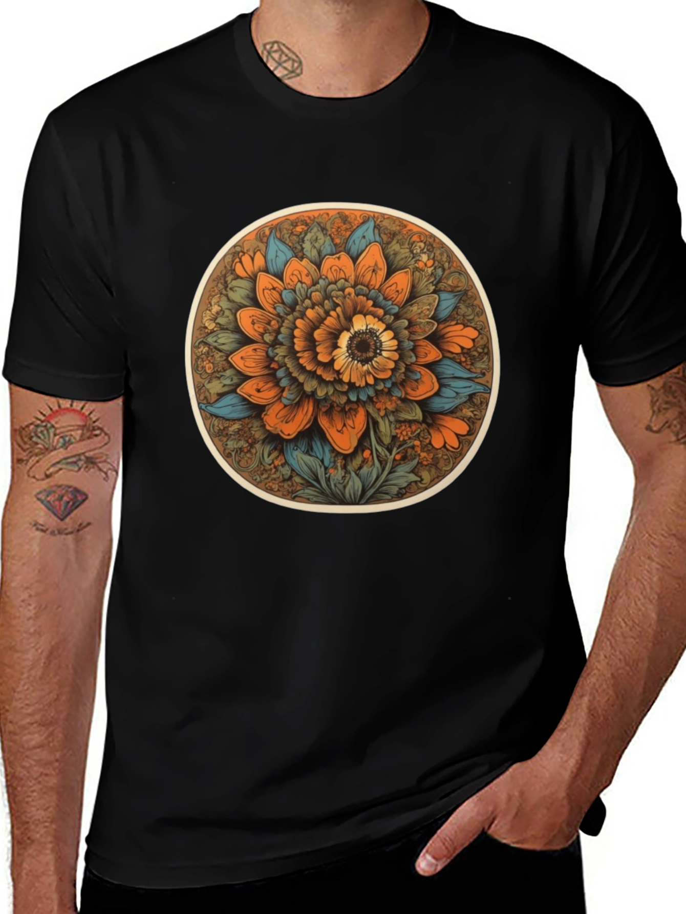 Floral Mandala T-Shirt - Artistic Print