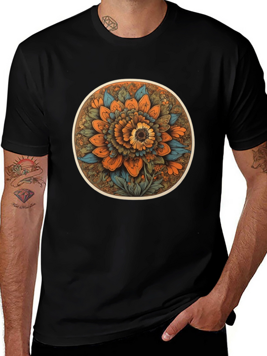 Floral Mandala T-Shirt - Artistic Print