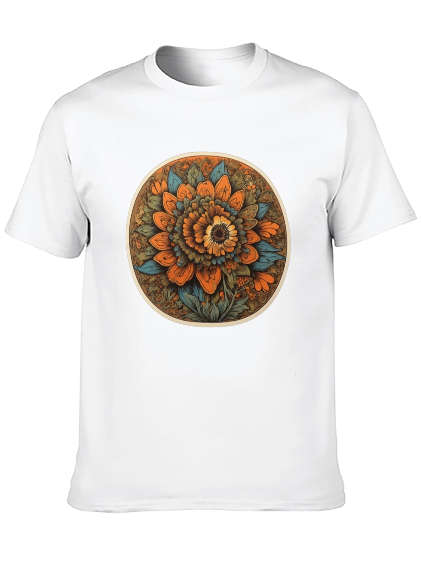 Floral Mandala T-Shirt - Artistic Print