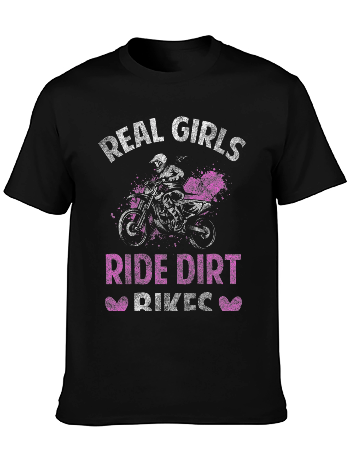 Real Girls Ride Dirt Bikes Black T-Shirt