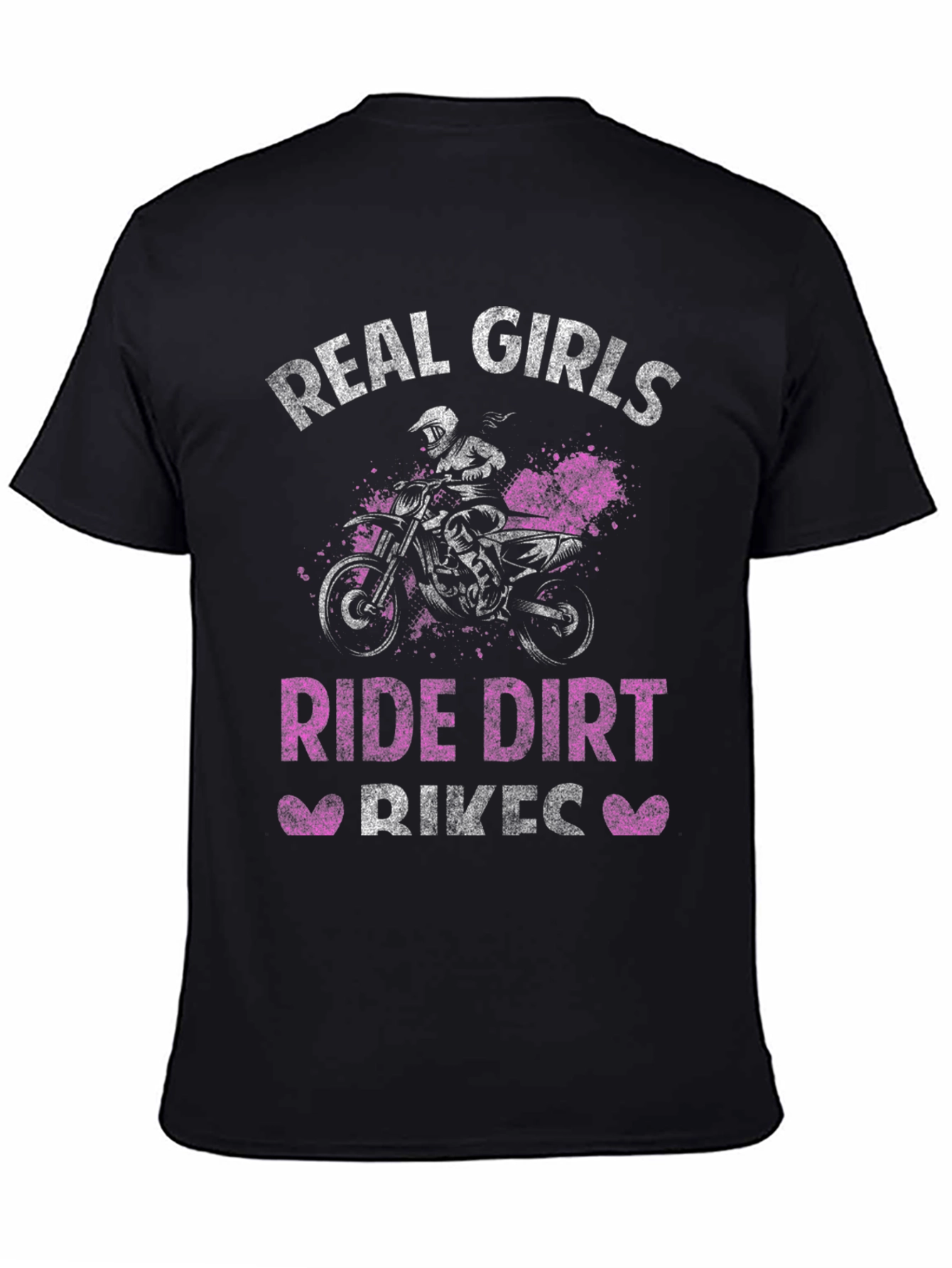 Real Girls Ride Dirt Bikes Black T-Shirt