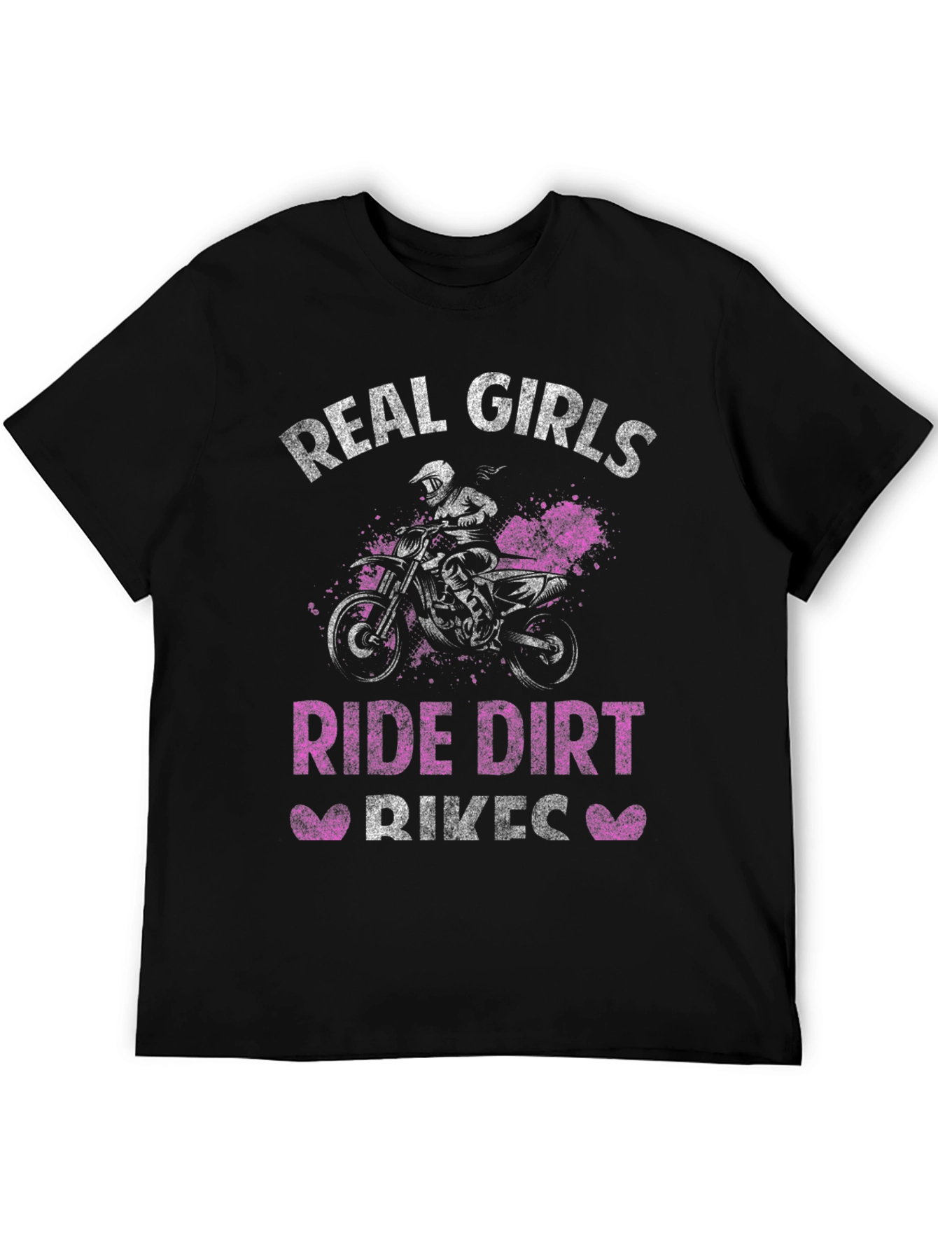 Real Girls Ride Dirt Bikes Black T-Shirt