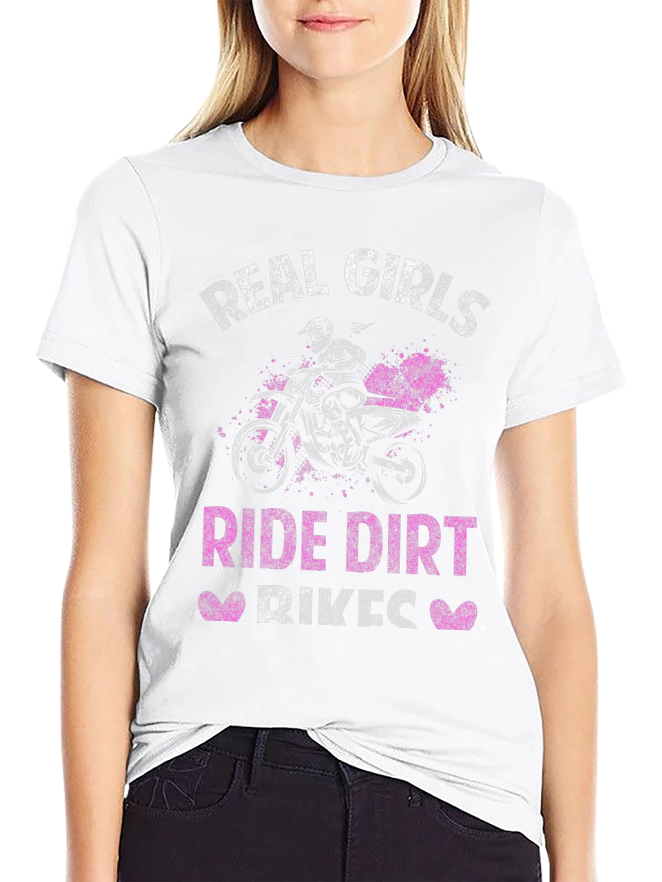 Real Girls Ride Dirt Bikes Black T-Shirt