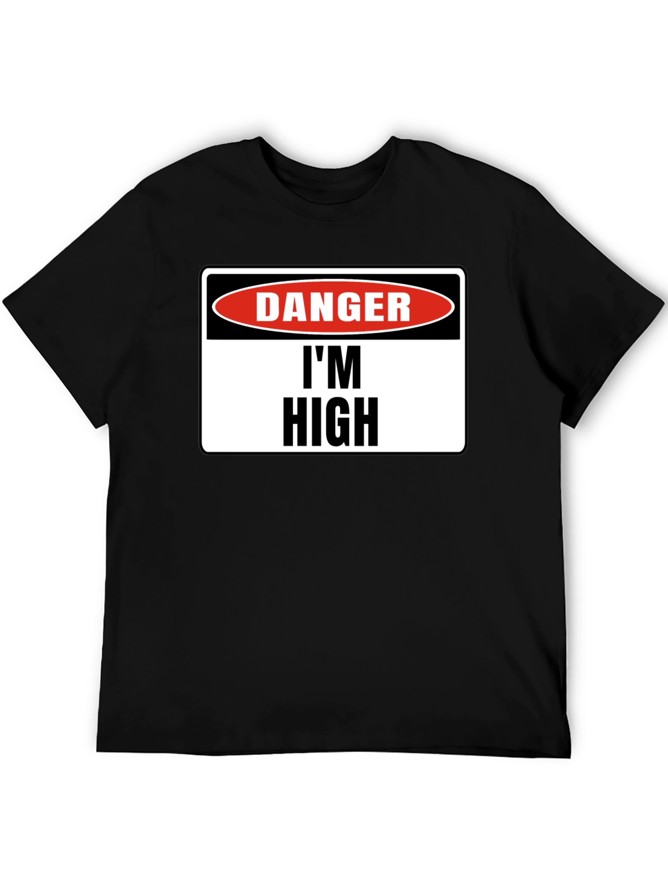 Danger Im High Graphic T-Shirt - Black Cotton Tee