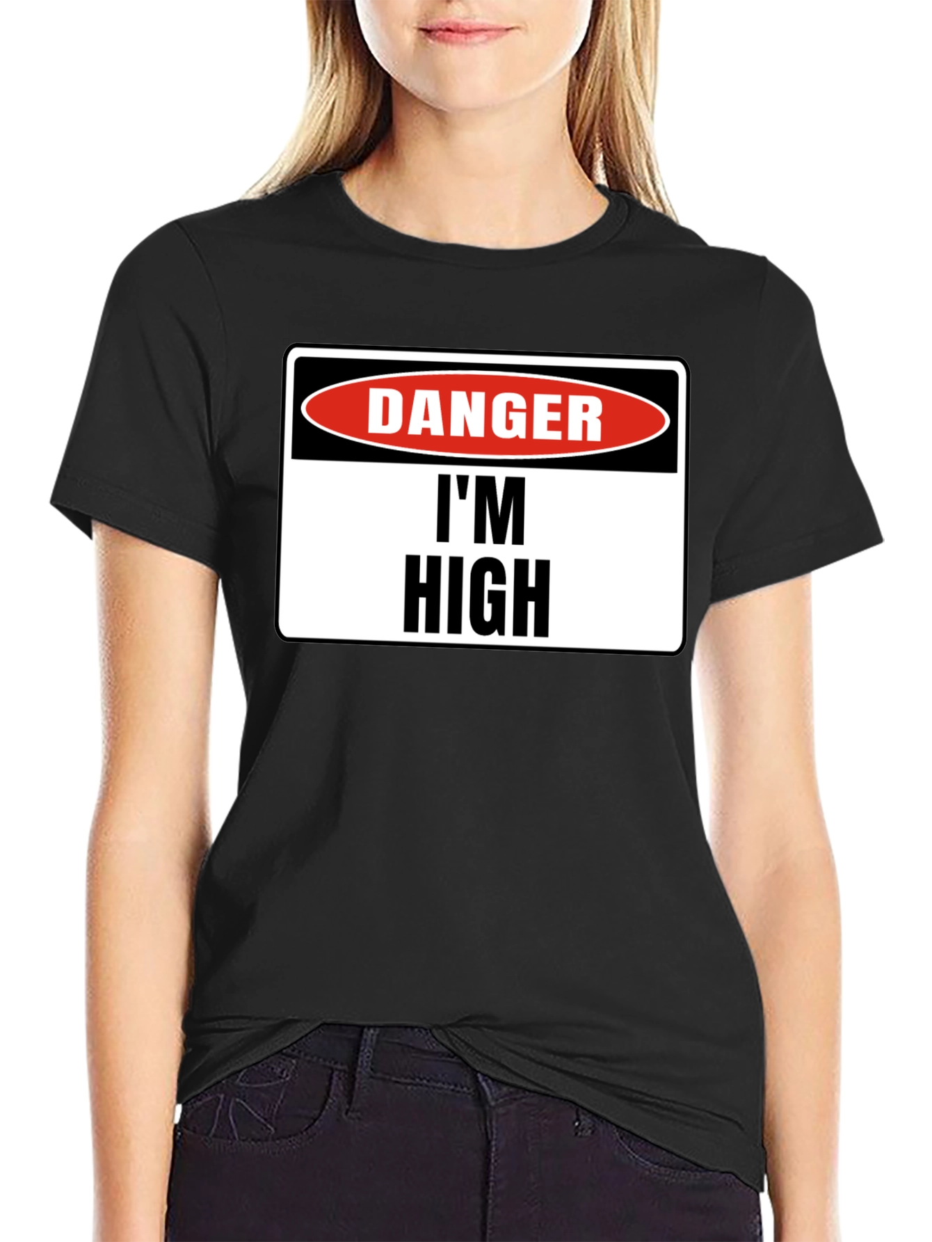 Danger Im High Graphic T-Shirt - Black Cotton Tee
