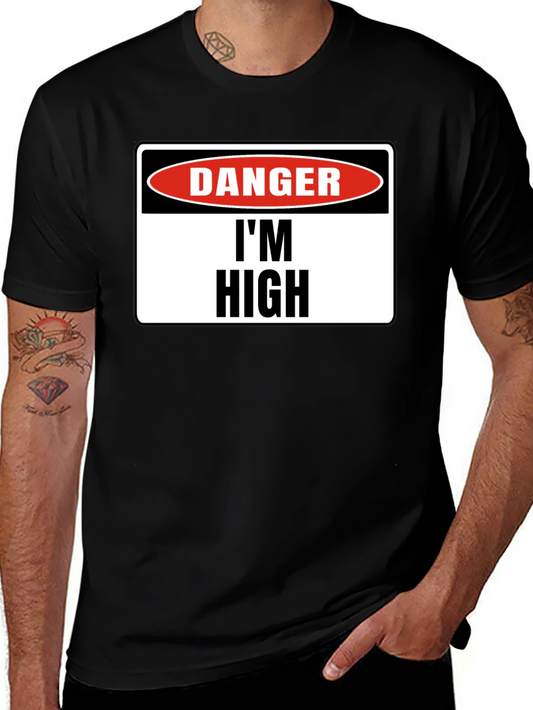 Danger Im High Graphic T-Shirt - Black Cotton Tee