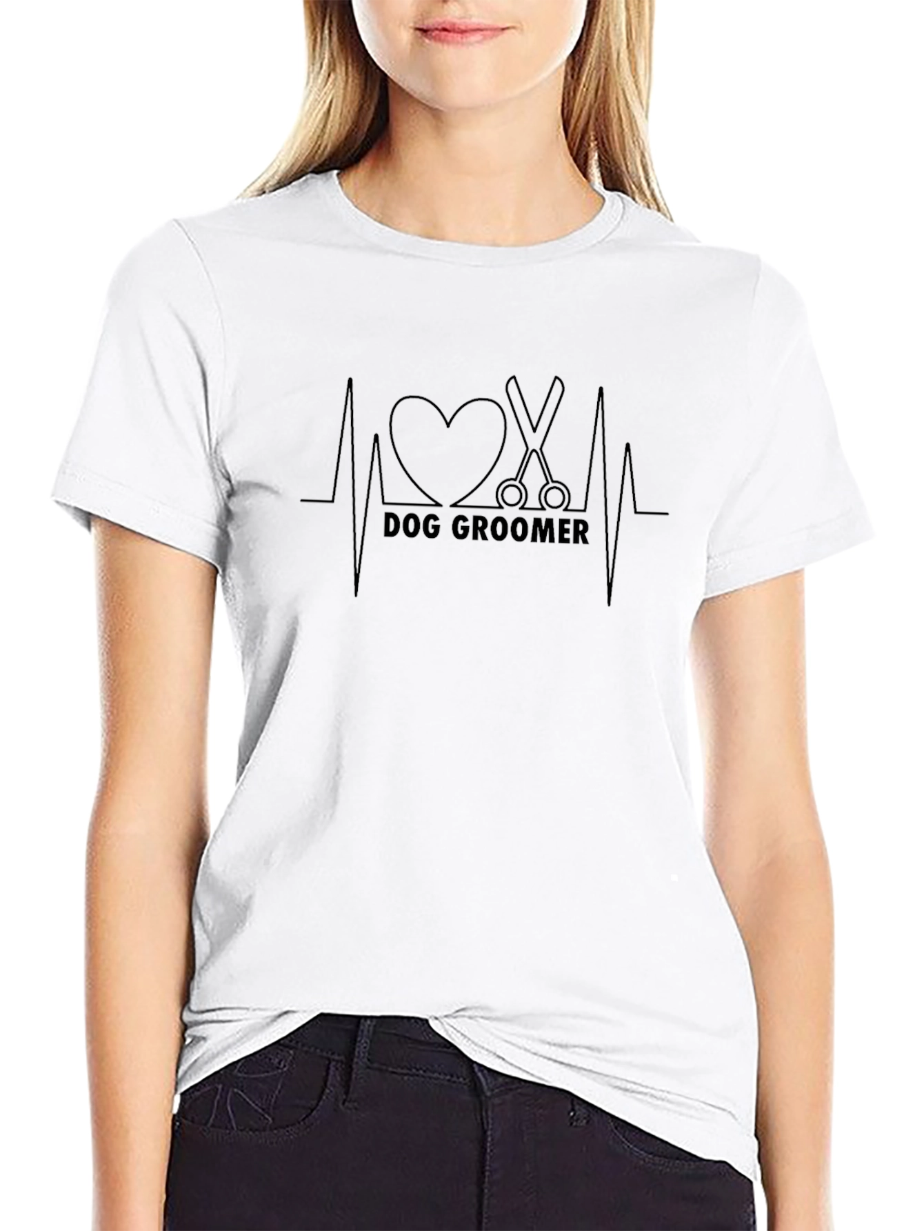 Dog Groomer Heartbeat T-Shirt
