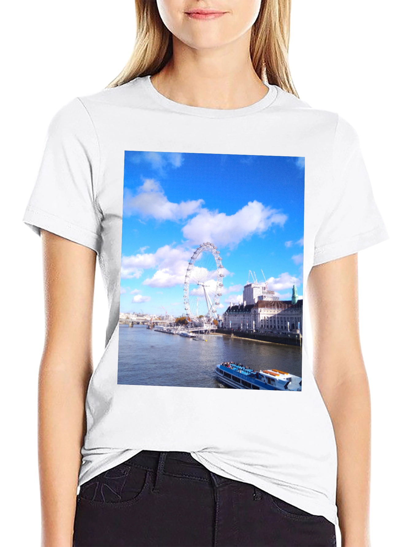 London Eye View Graphic T-Shirt - Tourist Souvenir Tee