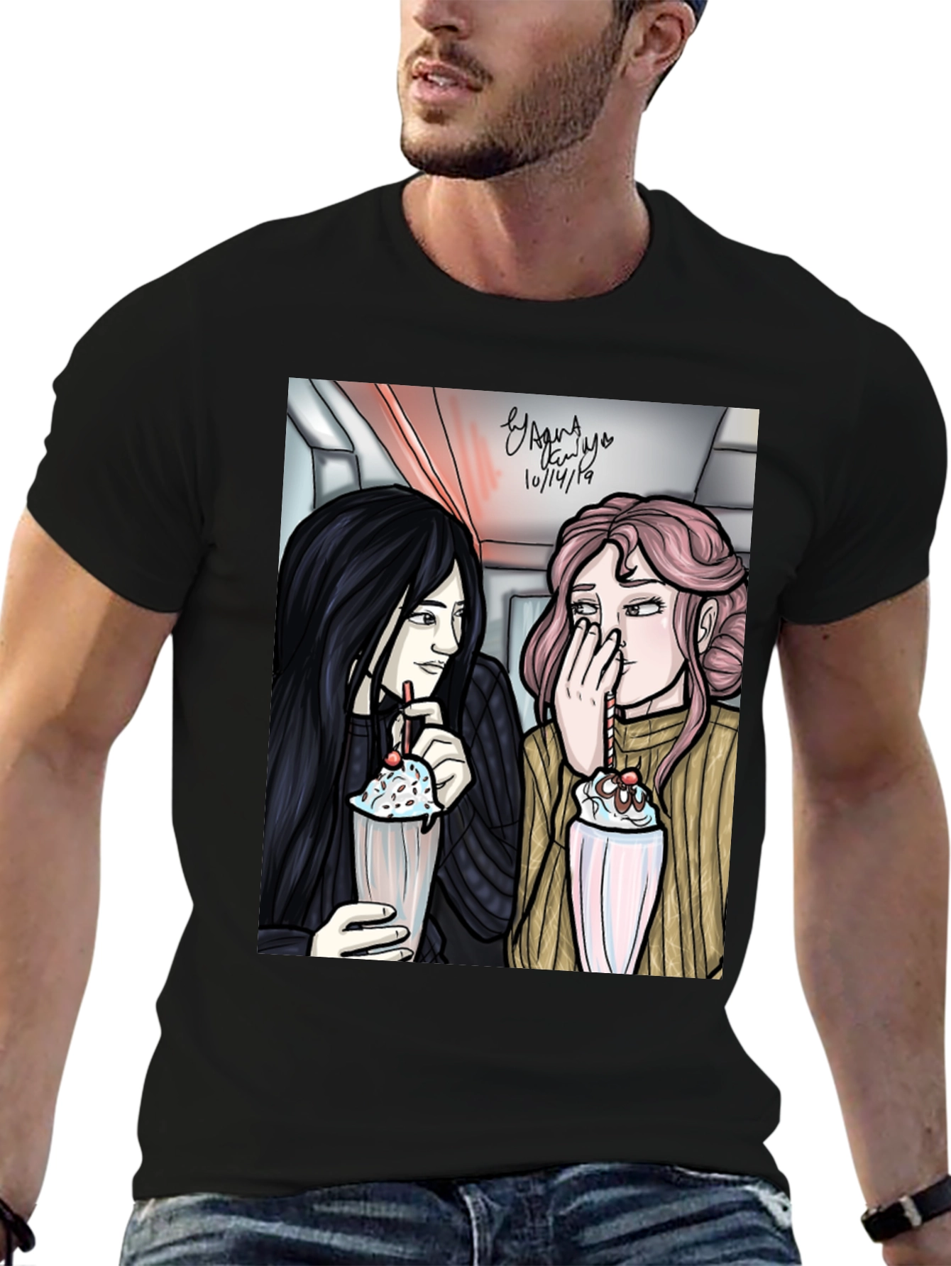 Cartoon Graphic Tee - Milkshake