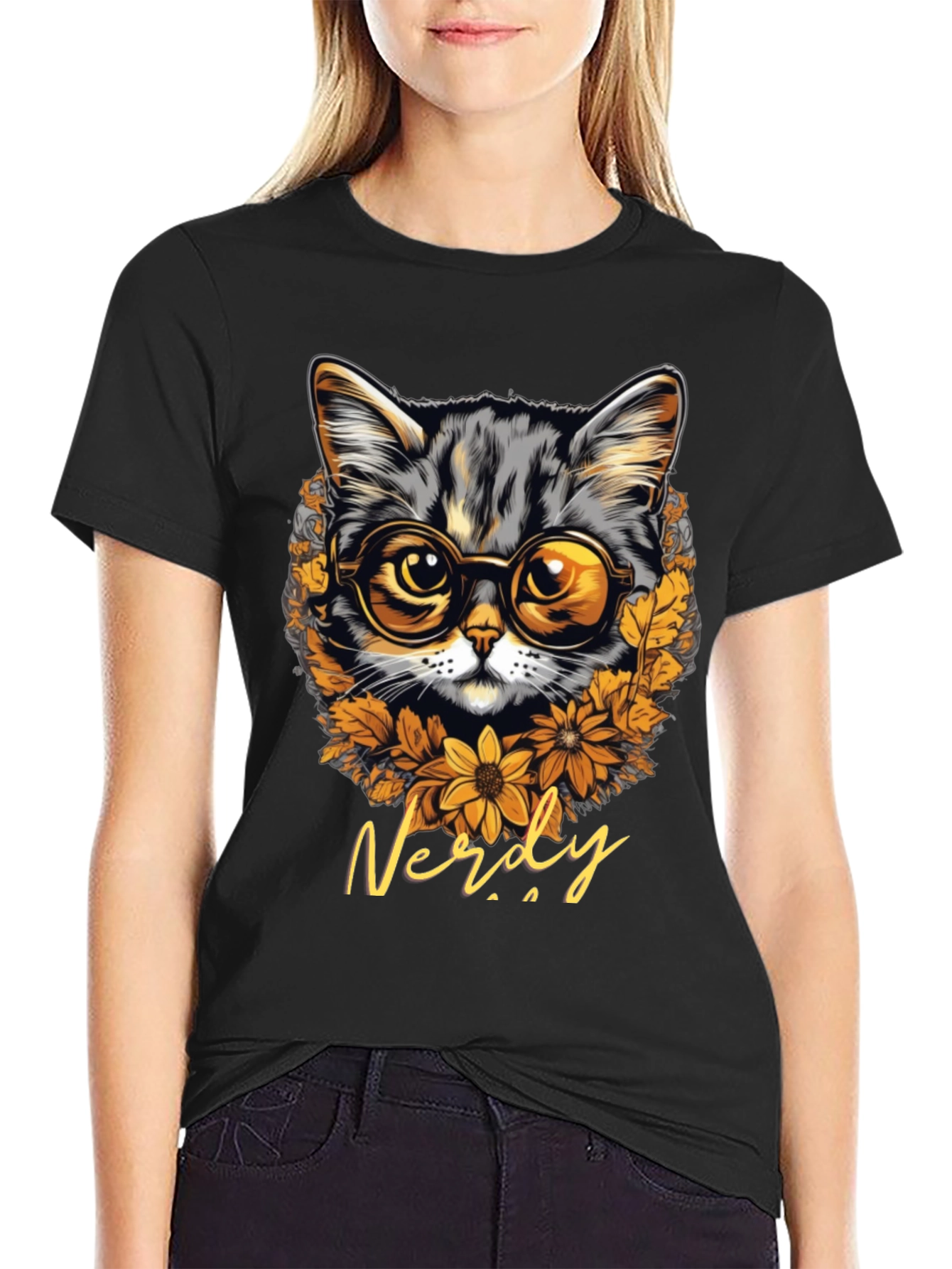 Nerdy Cat T-Shirt: Bookish Feline Style