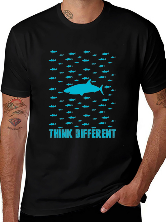 Think Different Shark Graphic T-Shirt