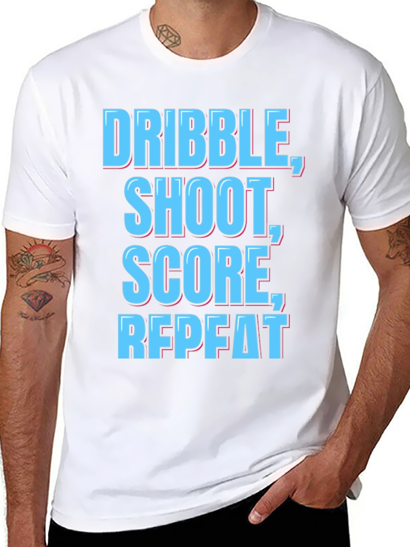 Dribble Shoot Score Repeat Black T-Shirt