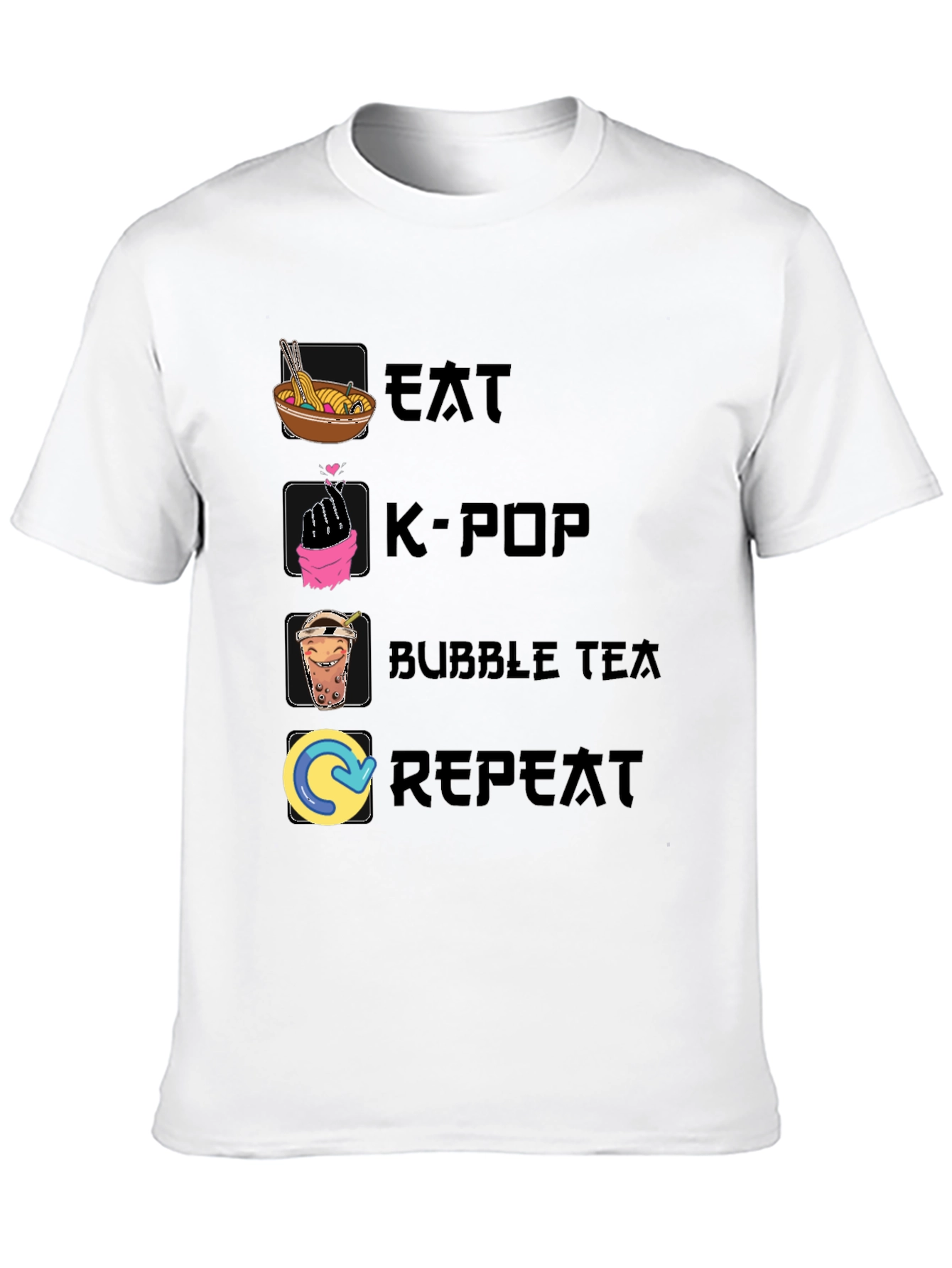Eat K-Pop Bubble Tea Repeat T-Shirt