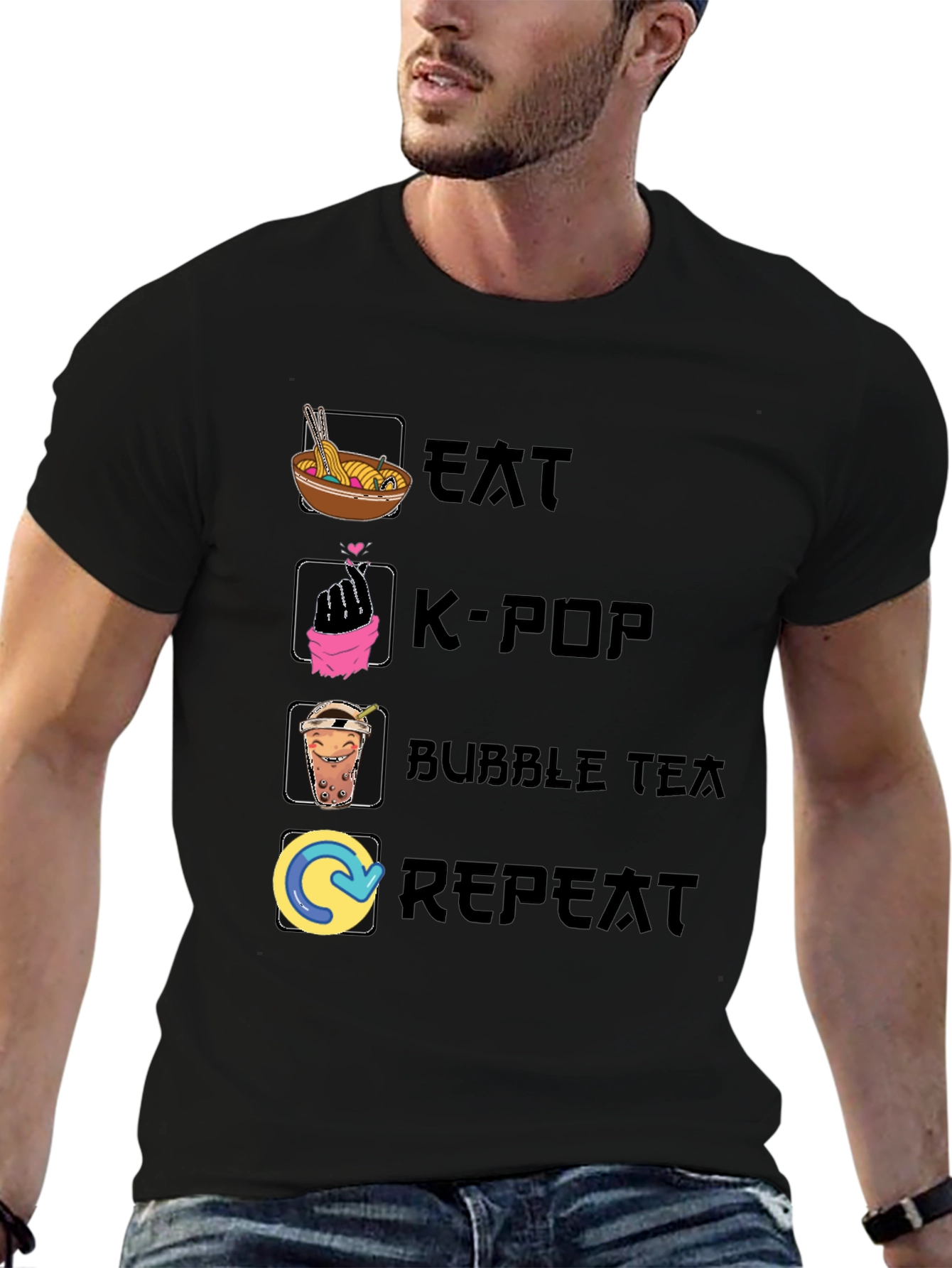 Eat K-Pop Bubble Tea Repeat T-Shirt