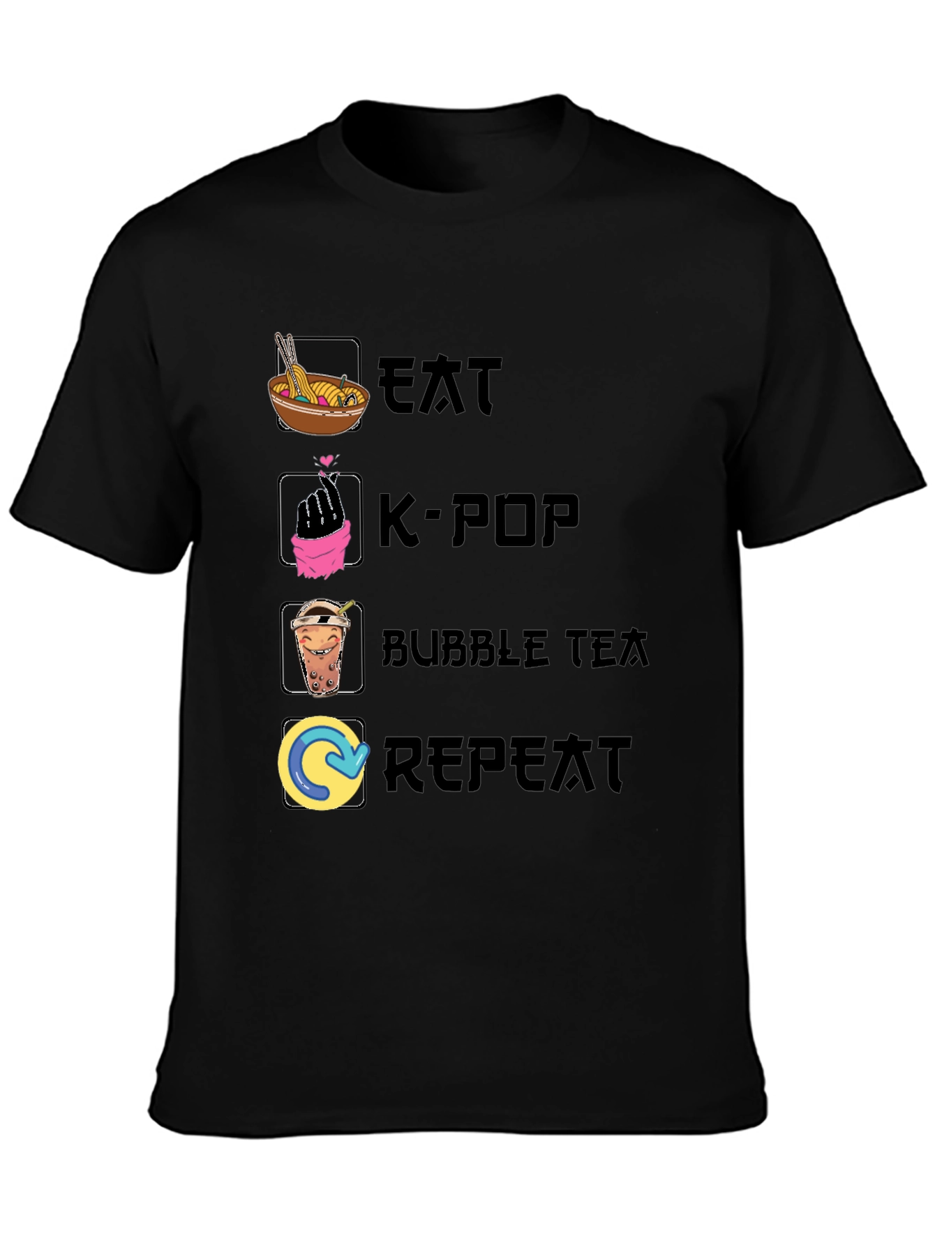 Eat K-Pop Bubble Tea Repeat T-Shirt