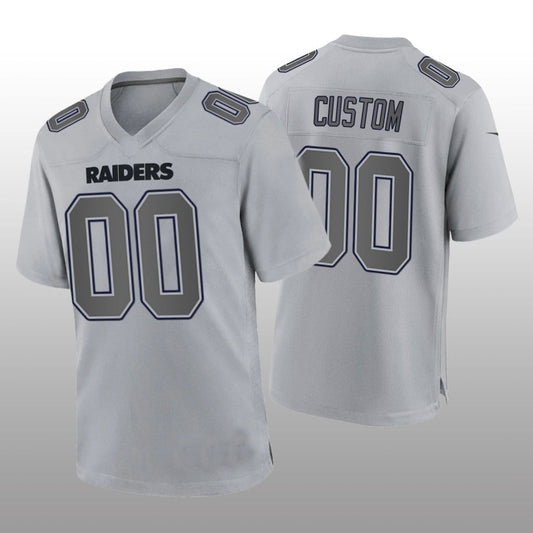 Custom1 Las Vegas Raiders Gray Atmosphere Game Jerseys  Stitched American Football Jerseys