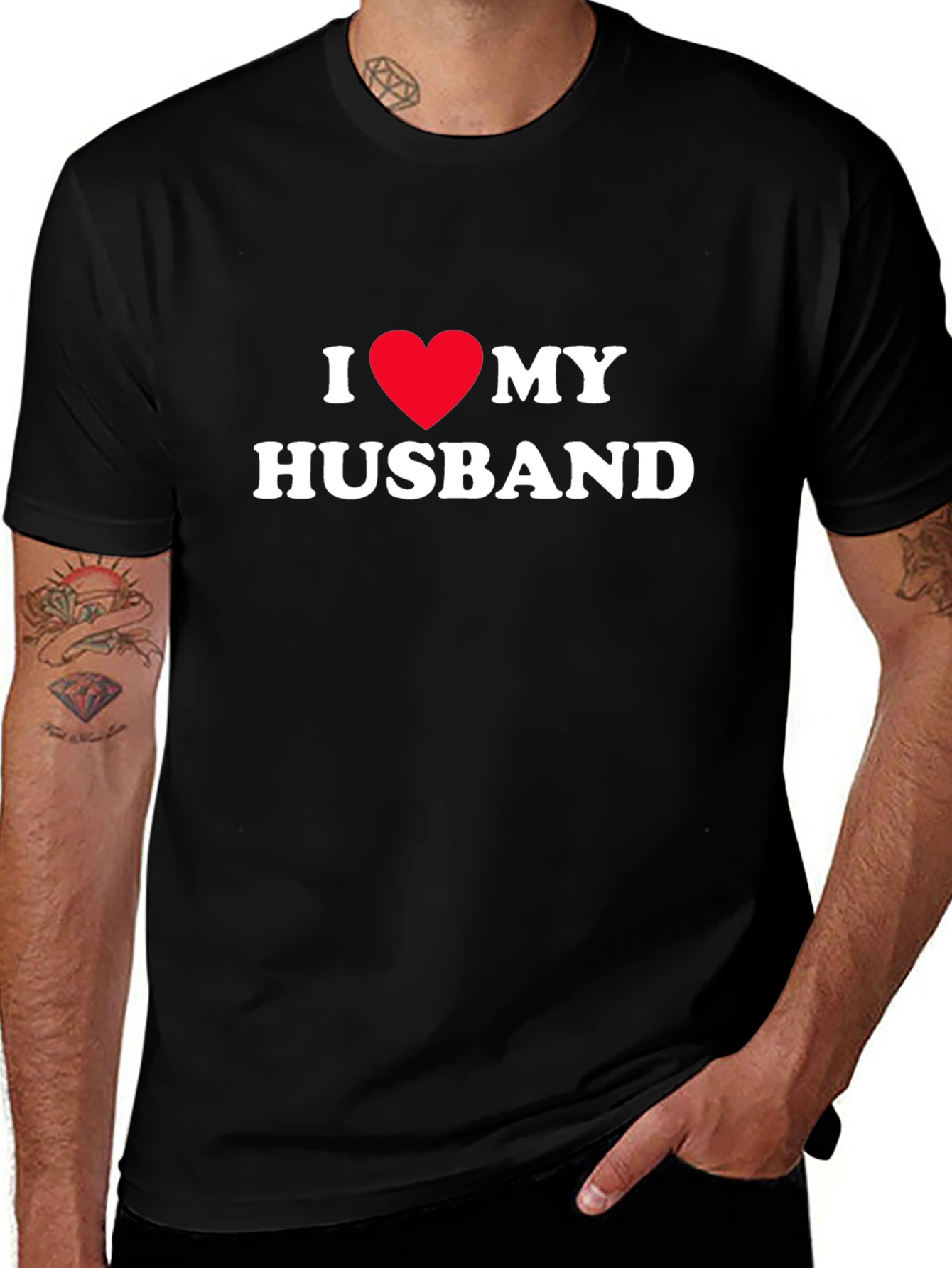 I Heart My Husband Tee - Black