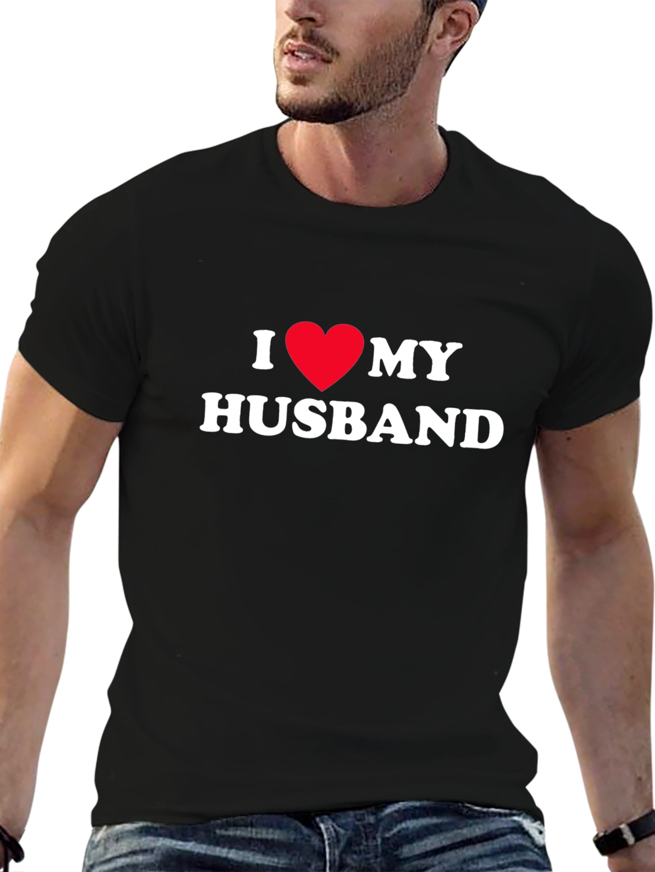 I Heart My Husband Tee - Black