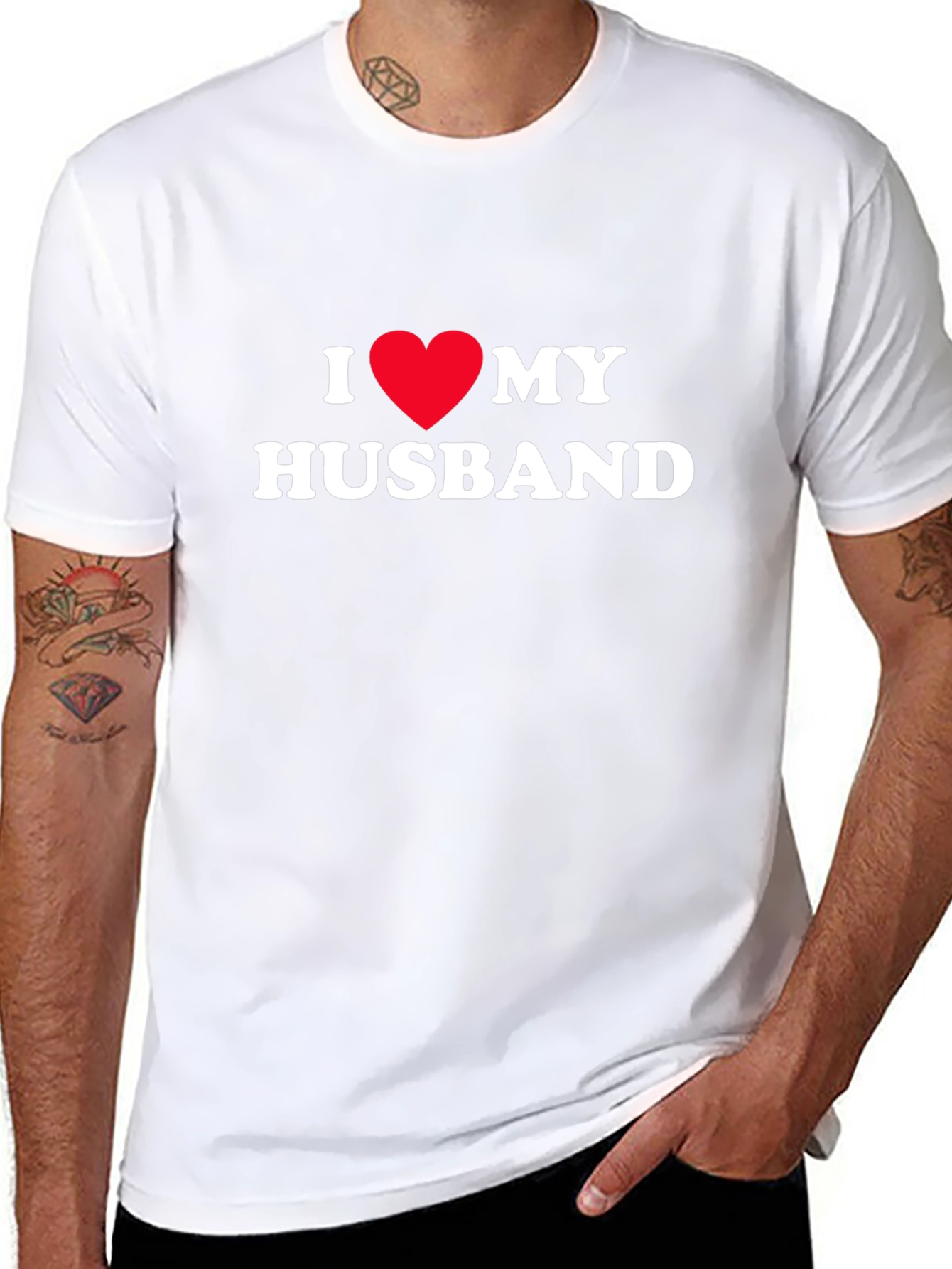 I Heart My Husband Tee - Black