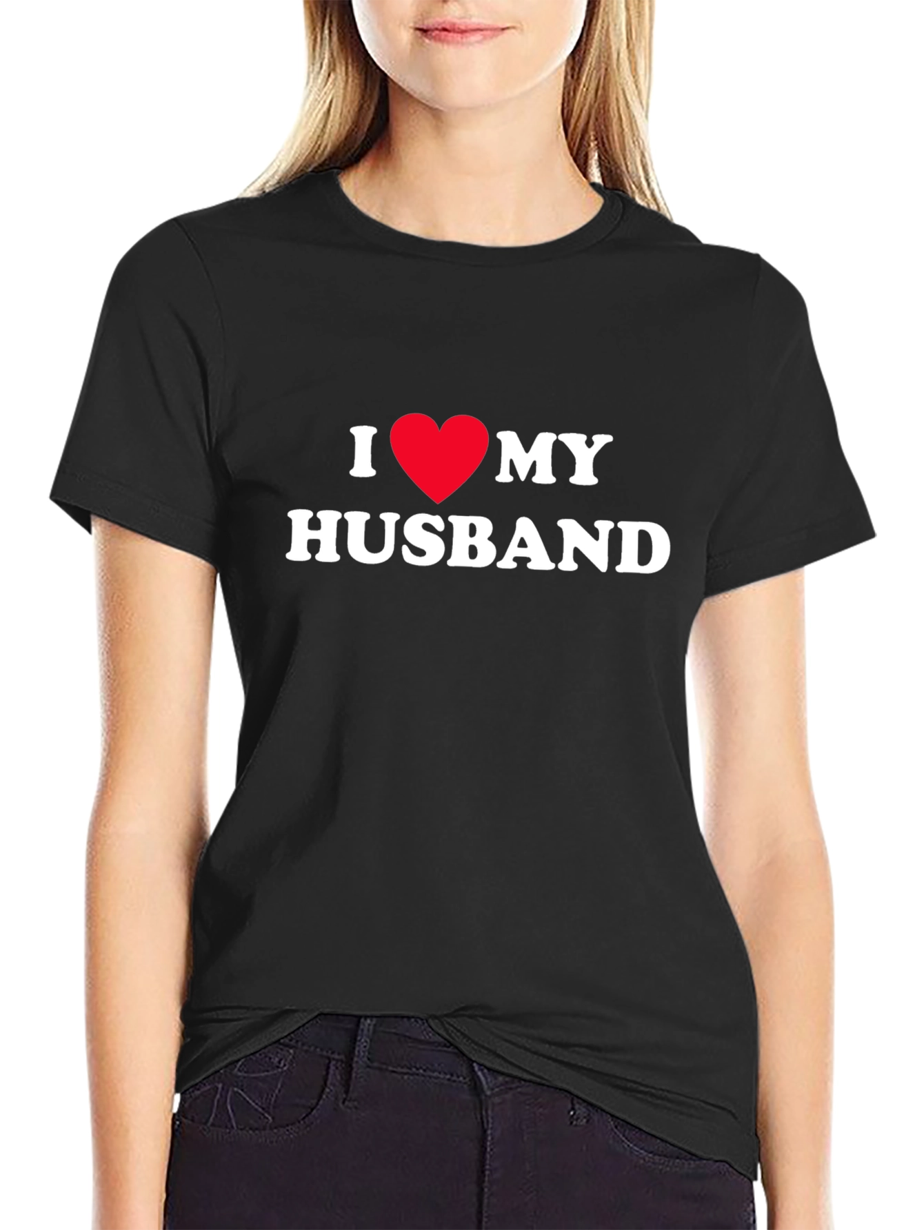 I Heart My Husband Tee - Black