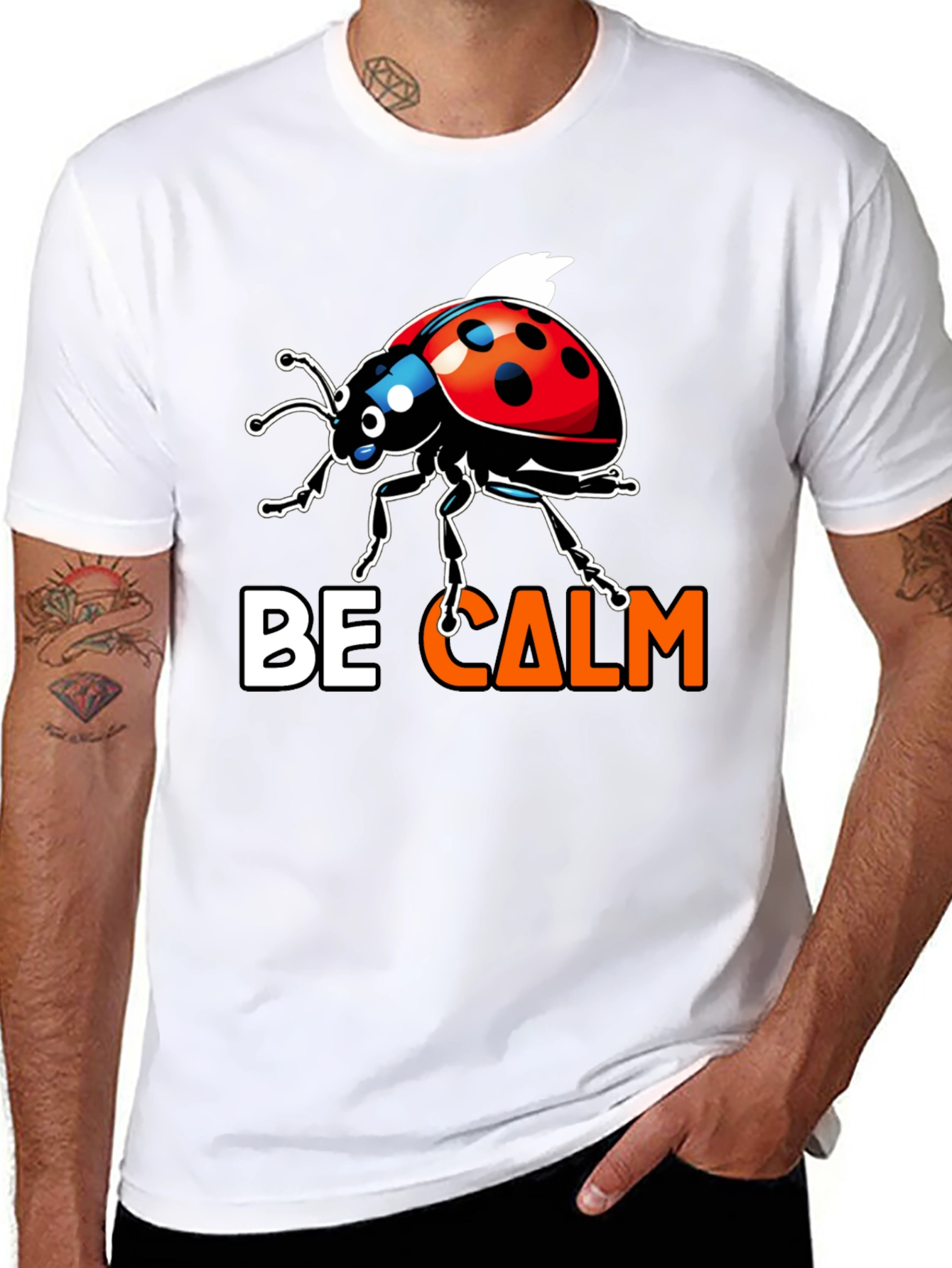 Be Calm Ladybug Graphic Tee