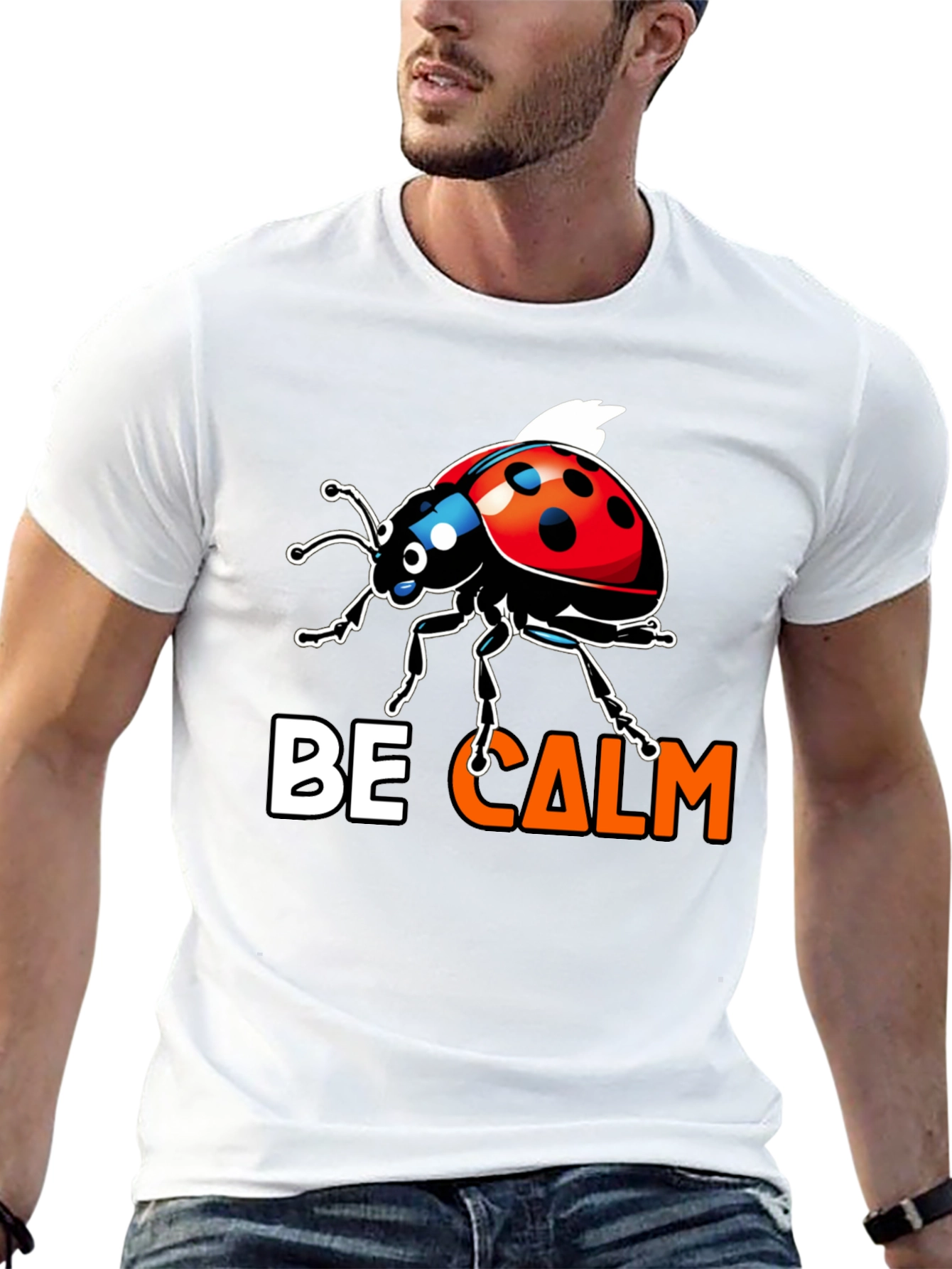 Be Calm Ladybug Graphic Tee