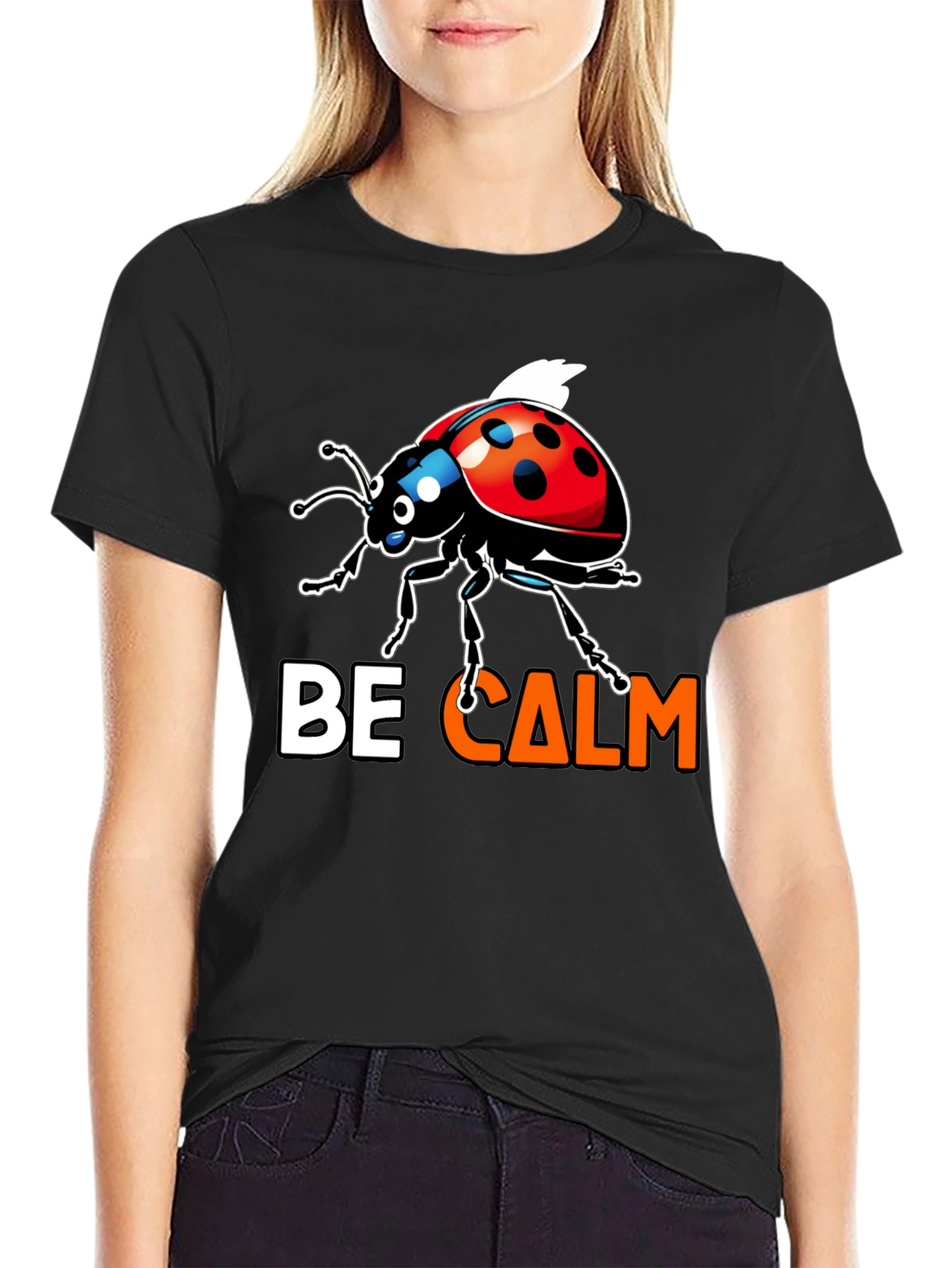 Be Calm Ladybug Graphic Tee