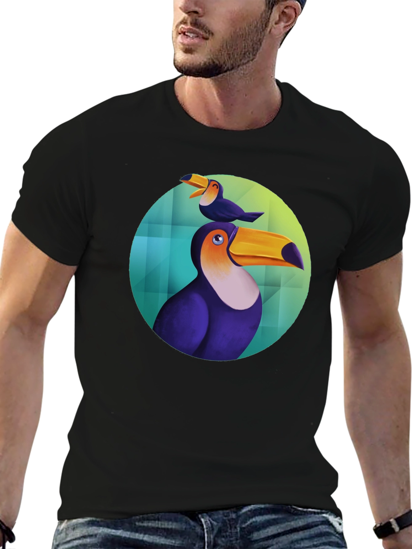 Toucan Graphic Black T-Shirt