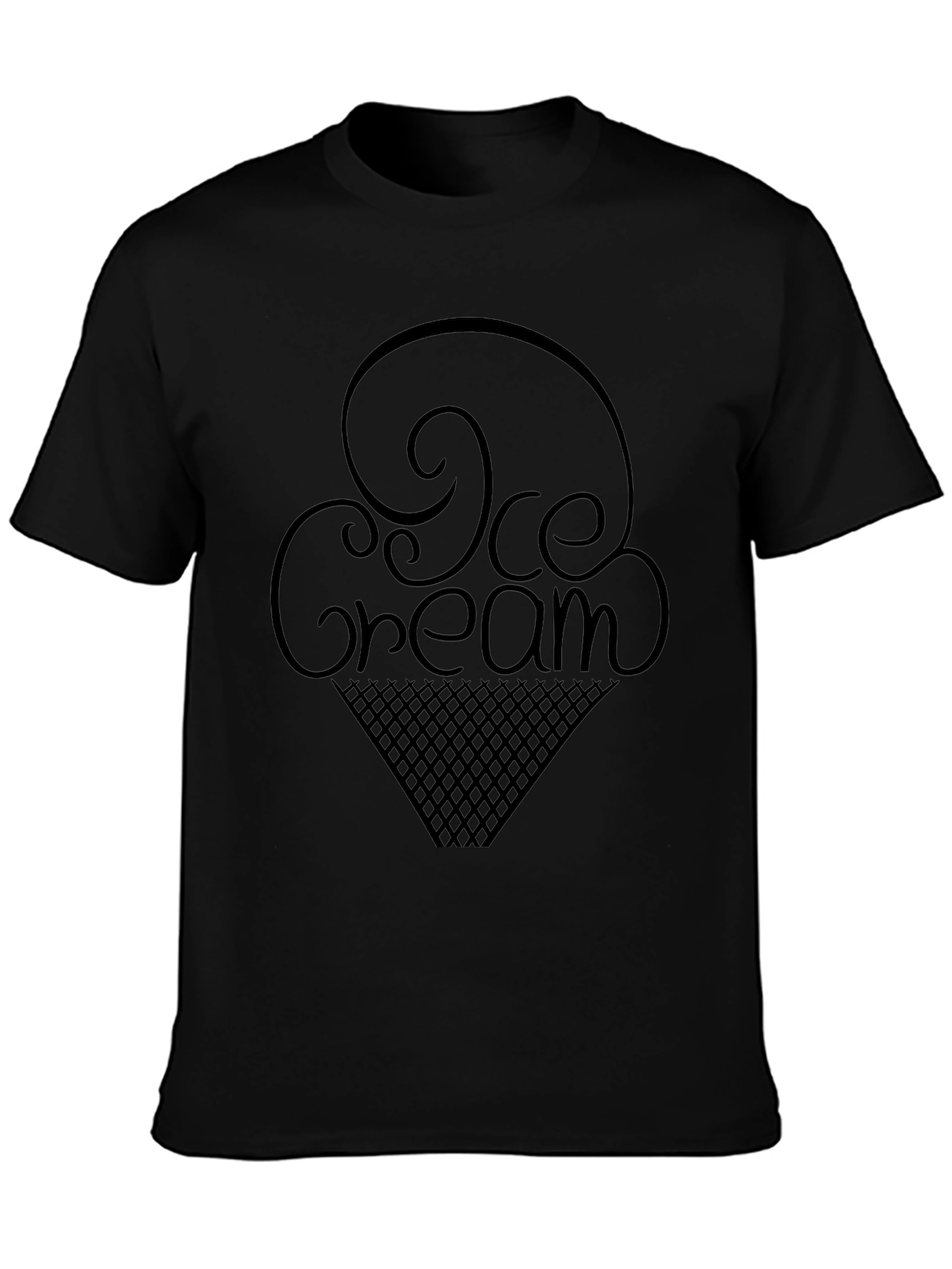 Ice Cream Graphic T-Shirt - Casual Black Tee